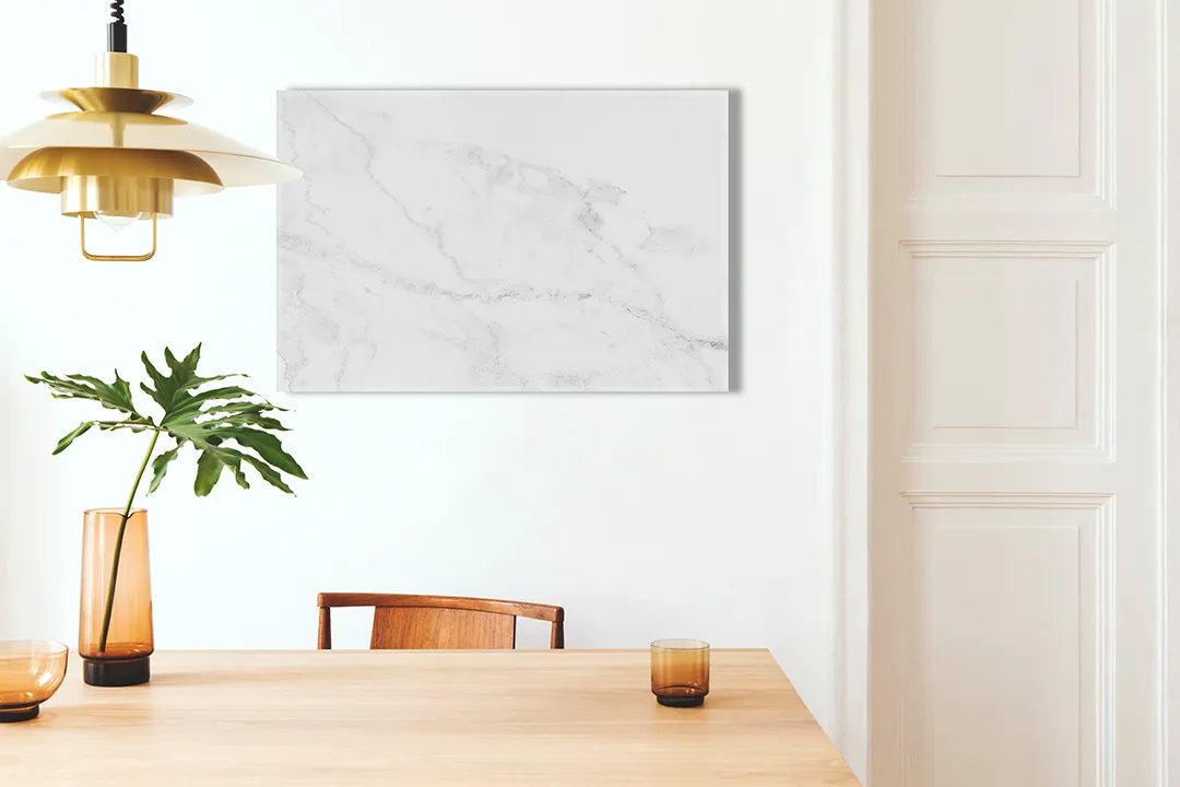 Mydesignglas Metalen Magneetborden - Whiteboard - Zonder lijst - Elk Type Magneet - Wit Marmer - Direct Leverbaar