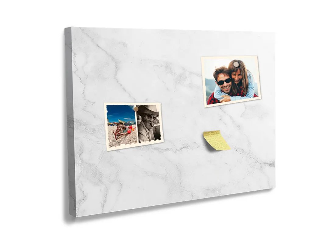 Mydesignglas Metalen Magneetborden - Whiteboard - Zonder lijst - Elk Type Magneet - Wit Marmer - Direct Leverbaar