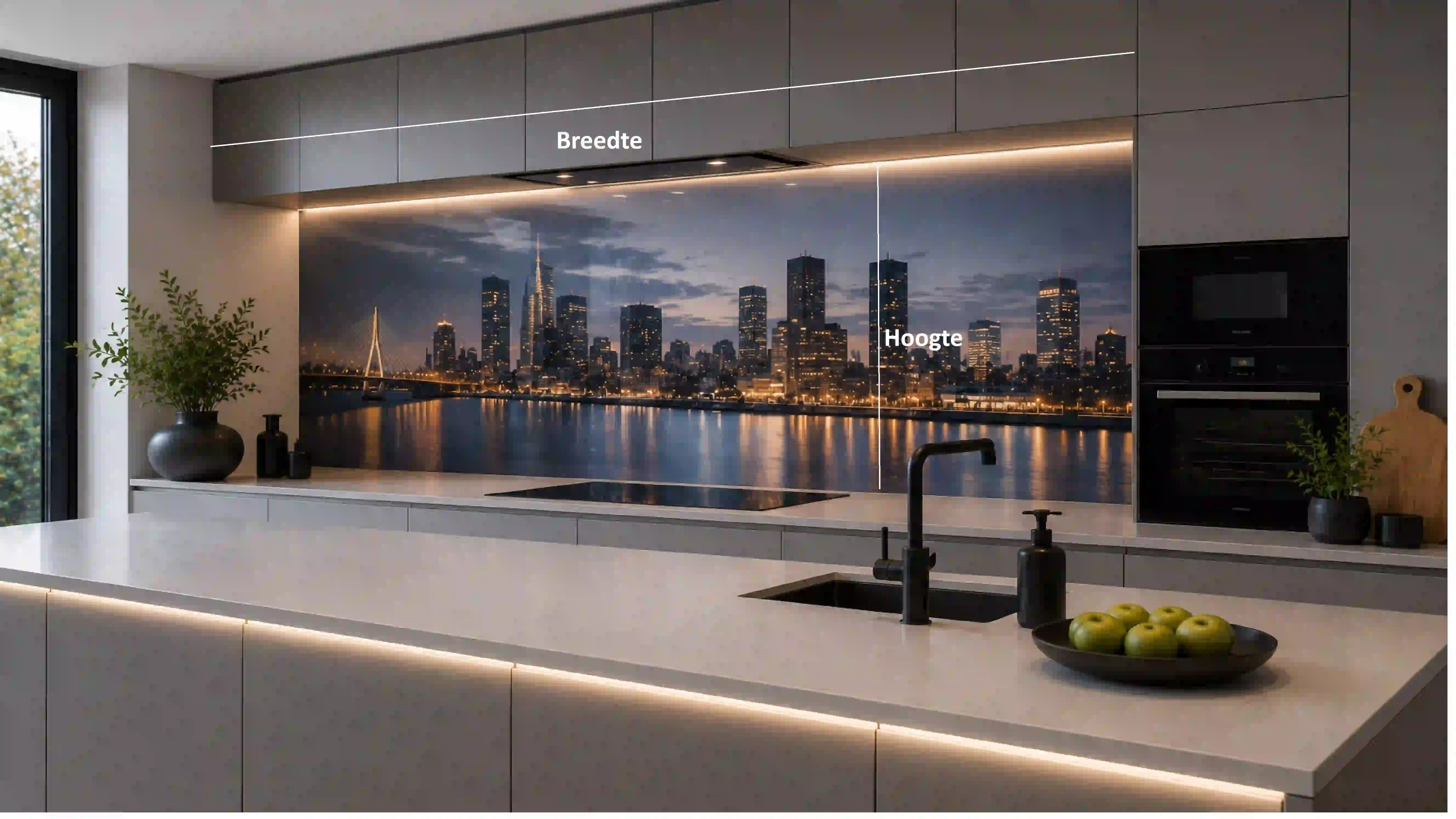 Glazen keuken achterwand op maat