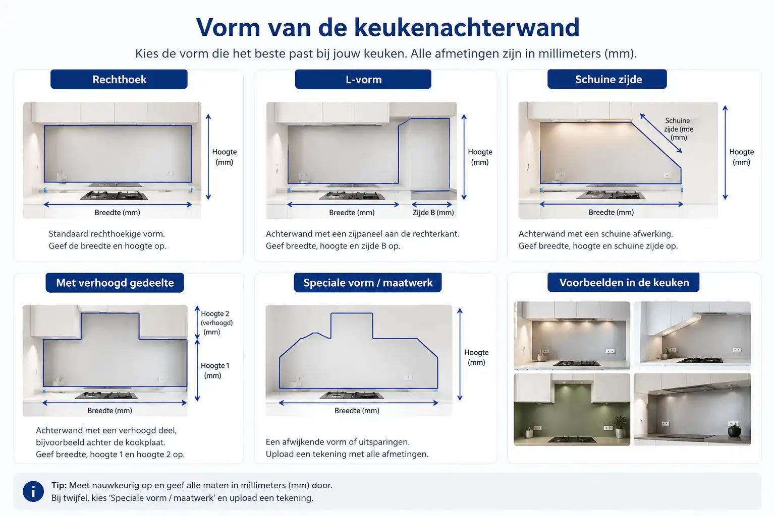 Glazen keuken achterwand op maat