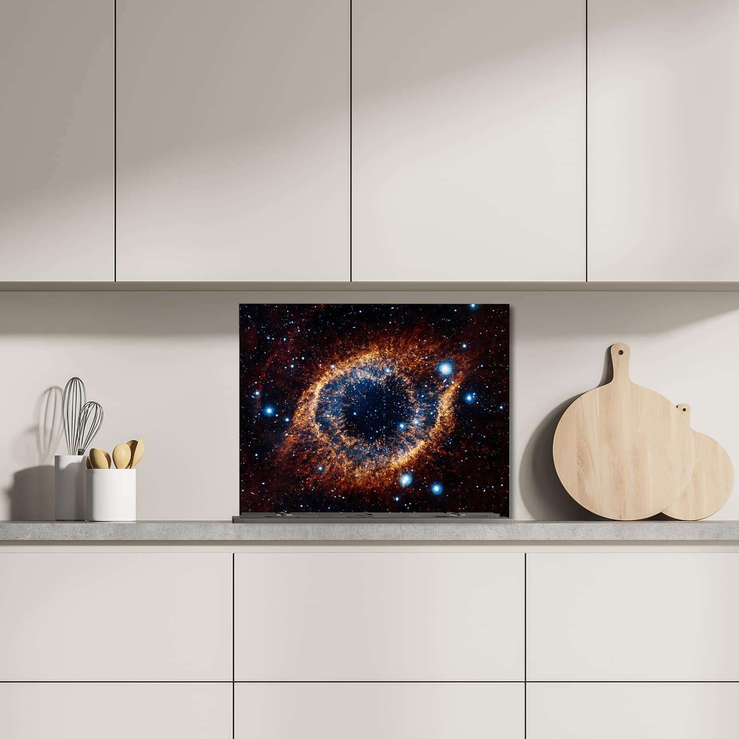 Eigen afmeting spatscherm-op-maat Keuken - Hittebestendig gehard glas - Nevel in de Ruimte