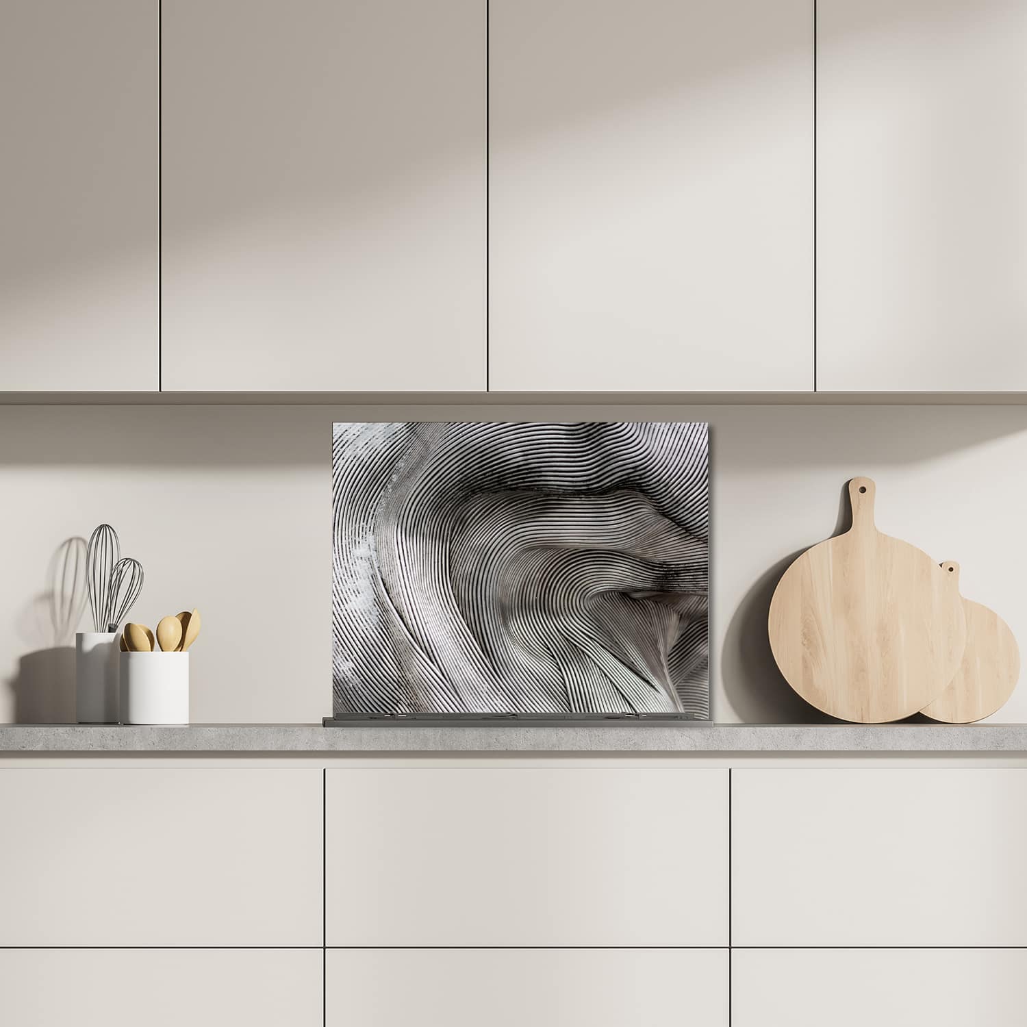 Eigen afmeting spatscherm-op-maat Keuken - Hittebestendig gehard glas - Gebogen Ijzer