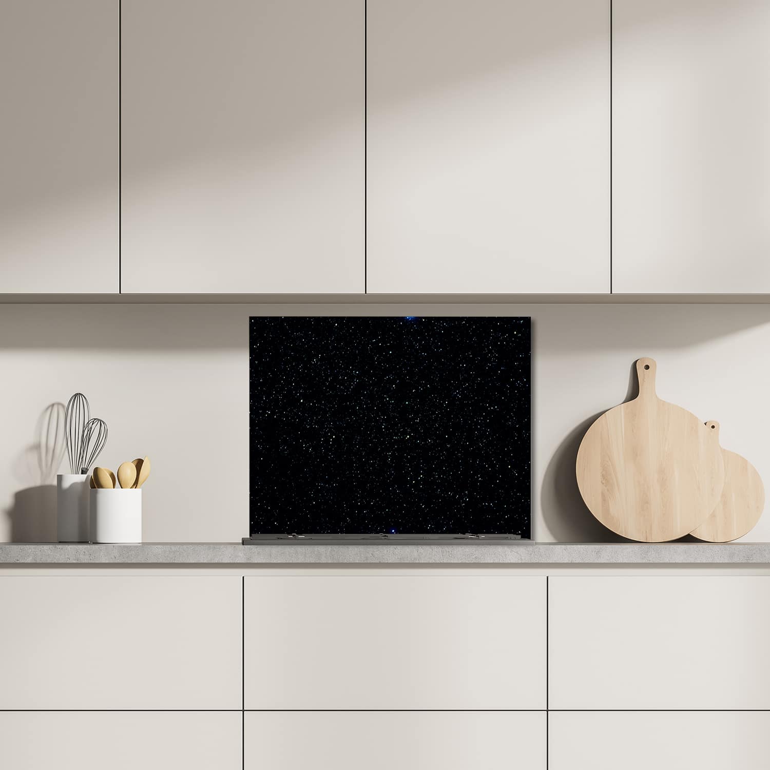 Eigen afmeting spatscherm-op-maat Keuken - Hittebestendig gehard glas - Sterrenhemel