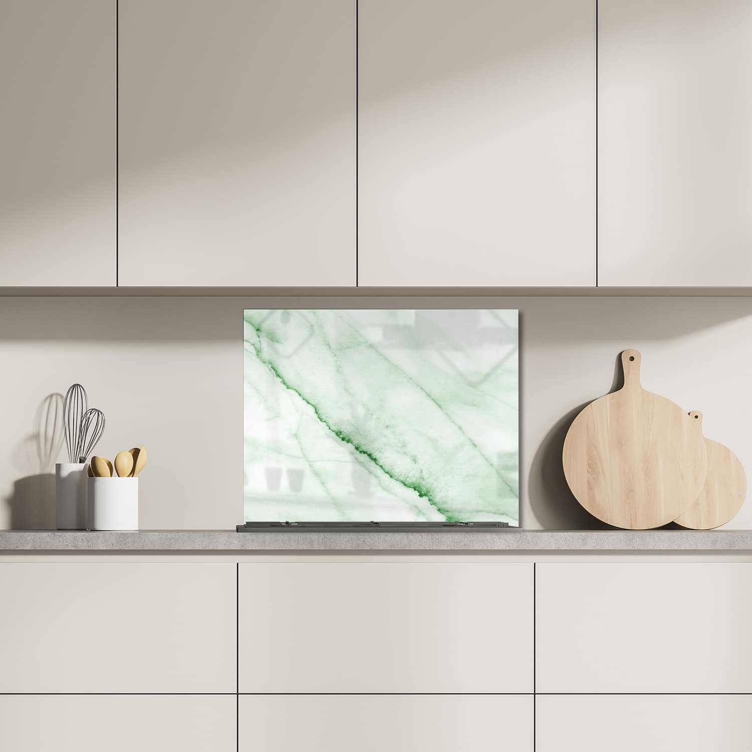 Eigen afmeting spatscherm-op-maat Keuken - Hittebestendig gehard glas - Smaragd Marmer