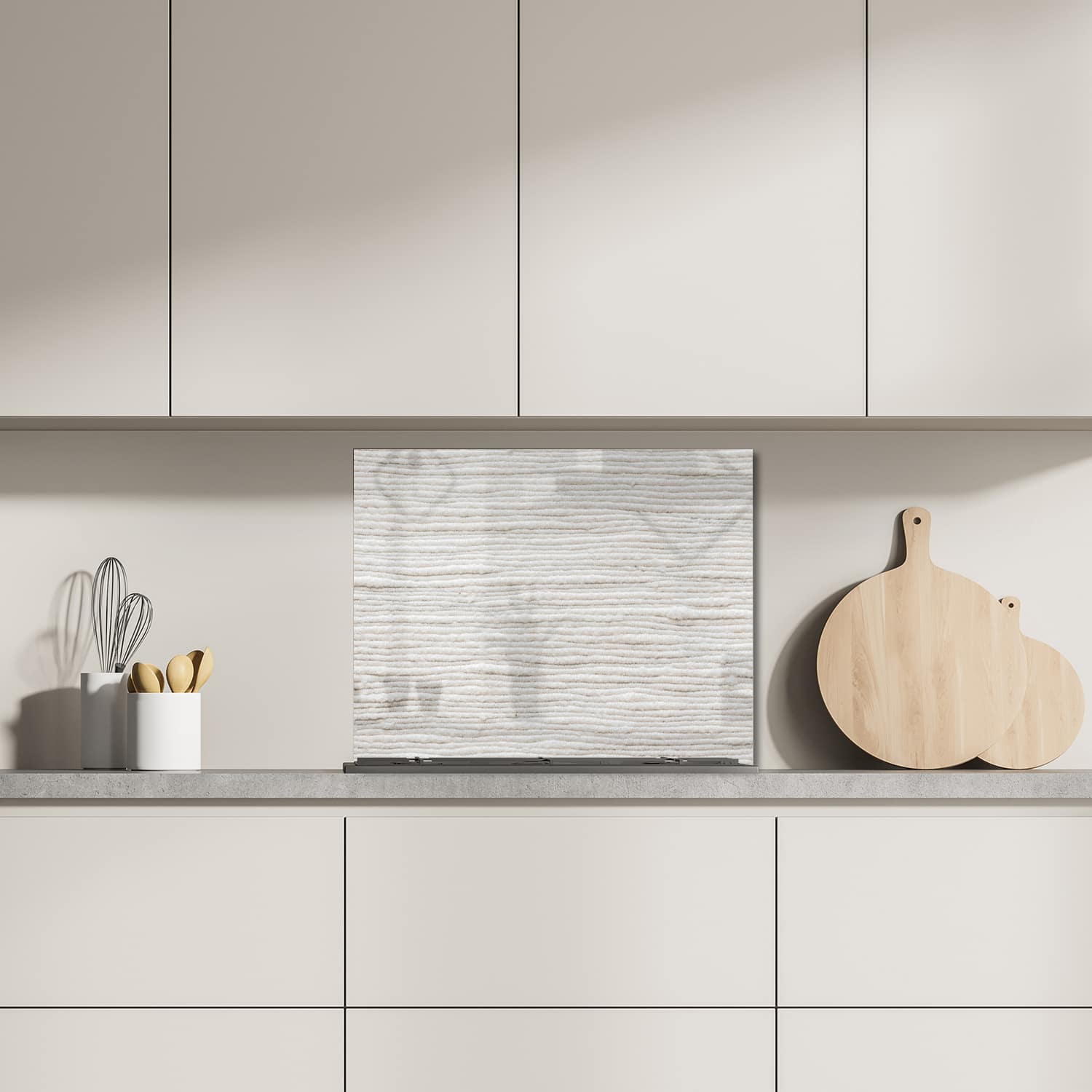 Eigen afmeting spatscherm-op-maat Keuken - Hittebestendig gehard glas - Wit Katoen