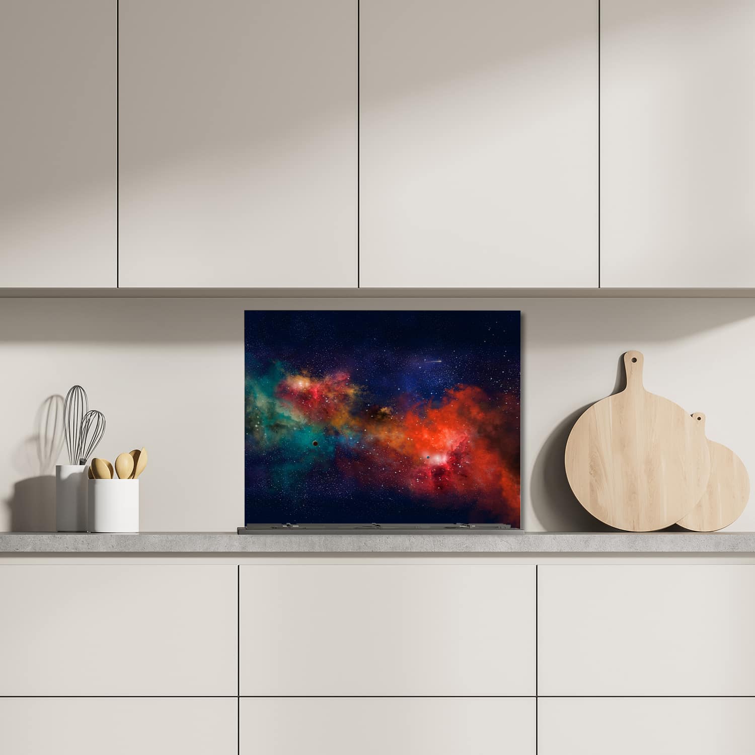 Eigen afmeting spatscherm-op-maat Keuken - Hittebestendig gehard glas - Kleurrijke Hemel