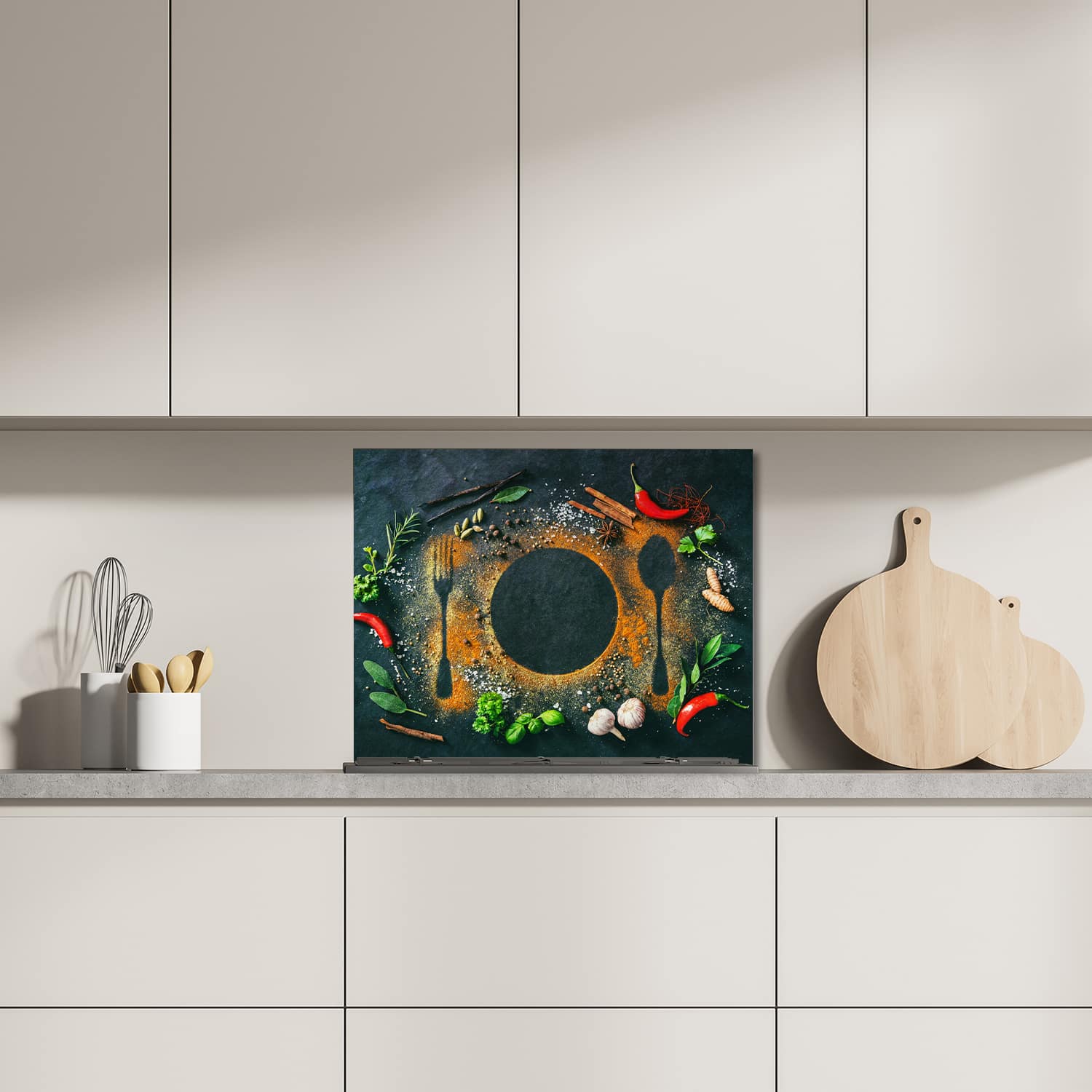 Eigen afmeting spatscherm-op-maat Keuken - Hittebestendig gehard glas - De Kunst van Koken