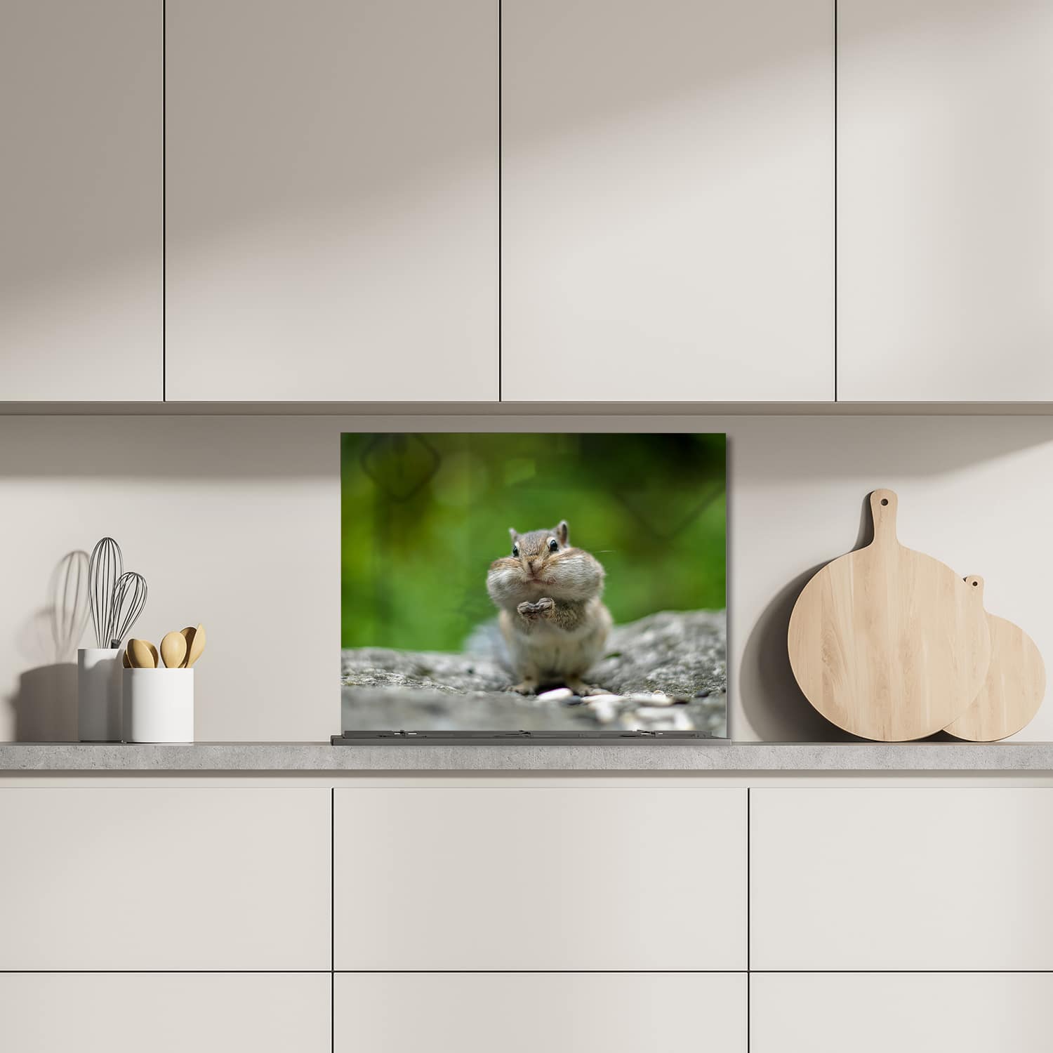 Eigen afmeting spatscherm-op-maat Keuken - Hittebestendig gehard glas - Eekhoorn