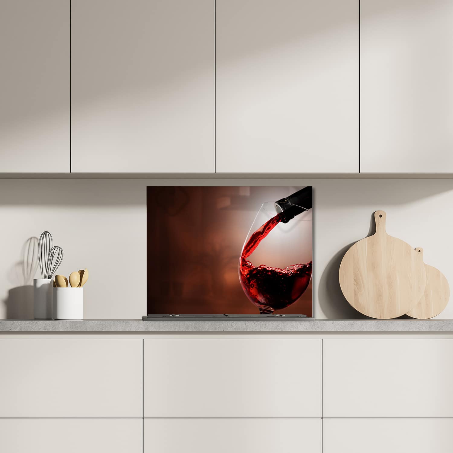 Eigen afmeting spatscherm-op-maat Keuken - Hittebestendig gehard glas - Wijnschenking
