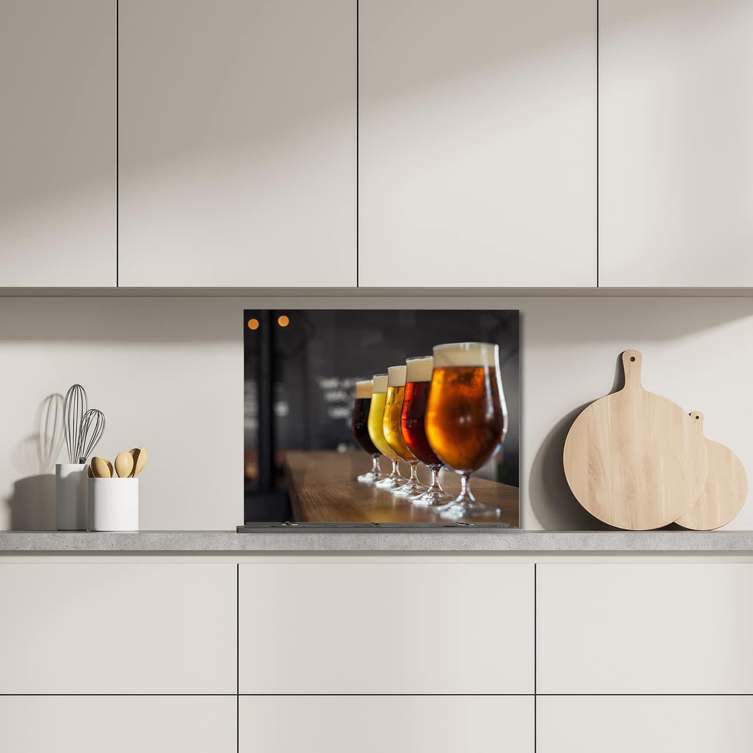 Eigen afmeting spatscherm-op-maat Keuken - Hittebestendig gehard glas - Verschillende Bieren