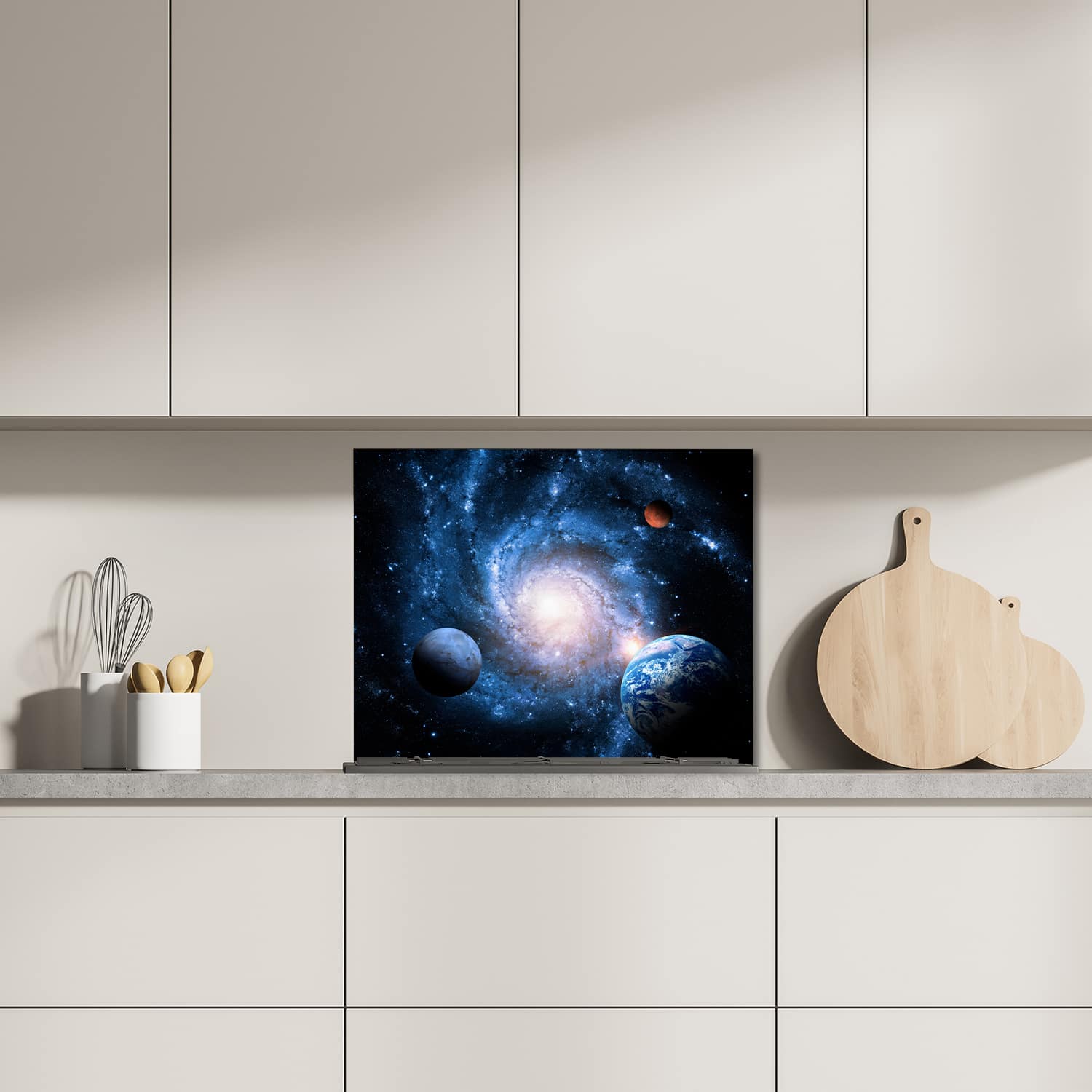 Eigen afmeting spatscherm-op-maat Keuken - Hittebestendig gehard glas - Planeten van het Zonnestelsel