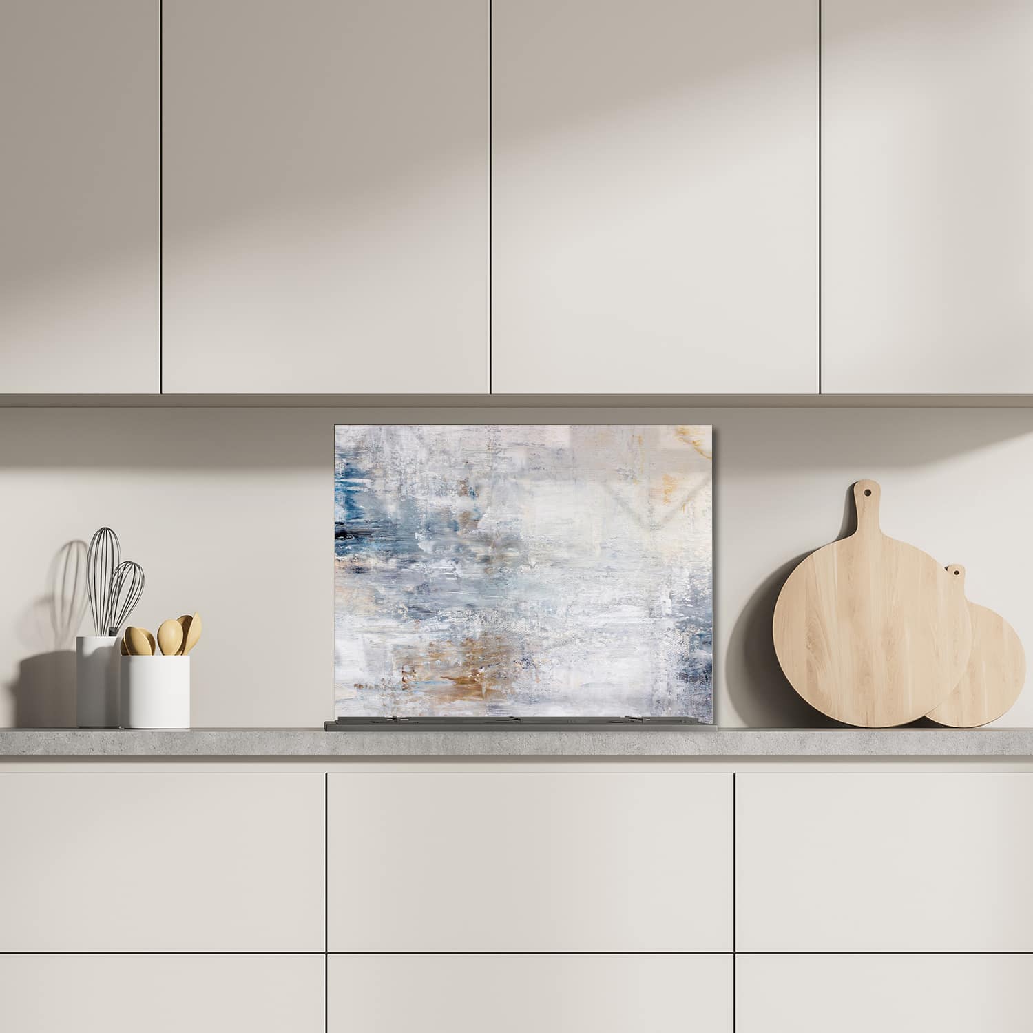 Eigen afmeting spatscherm-op-maat Keuken - Hittebestendig gehard glas - Acrylschilderij op Canvas