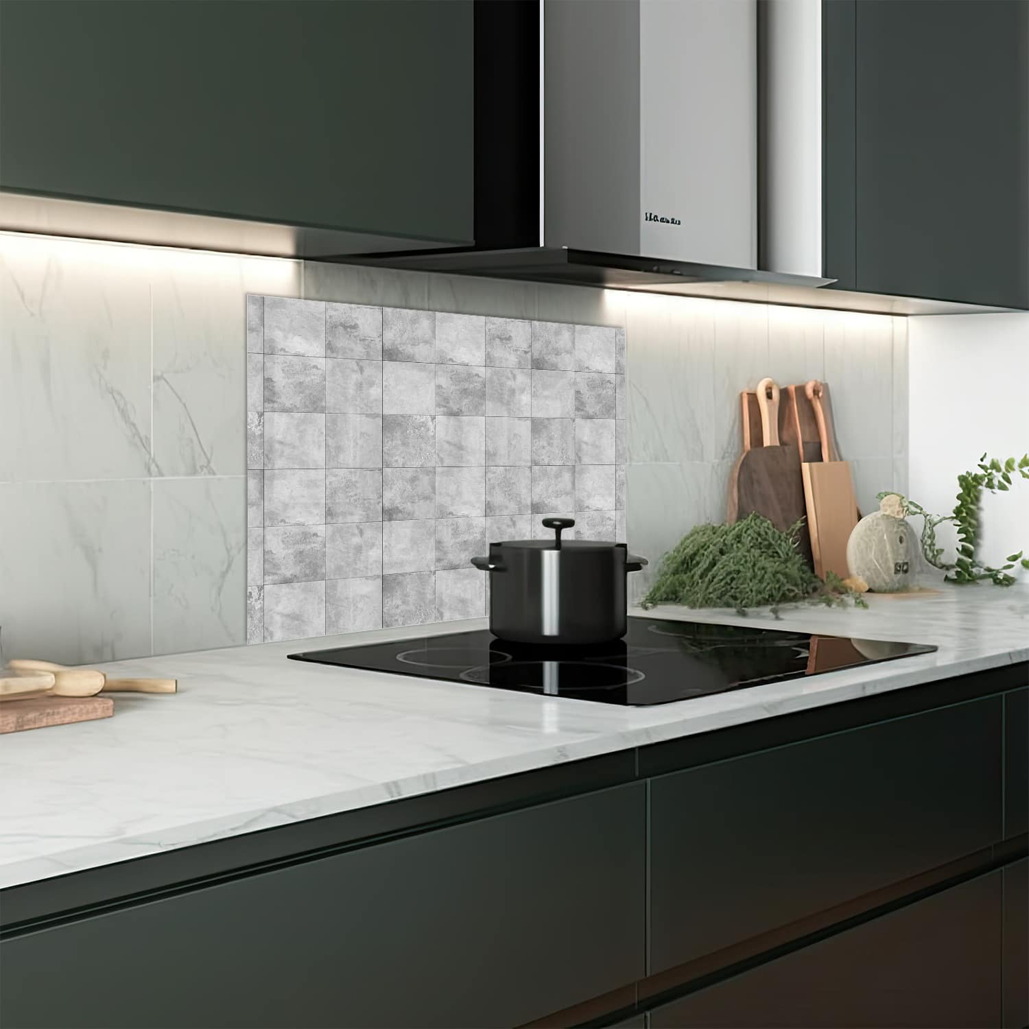 Eigen afmeting spatscherm-op-maat Keuken - Hittebestendig gehard glas - Tegels van Steen