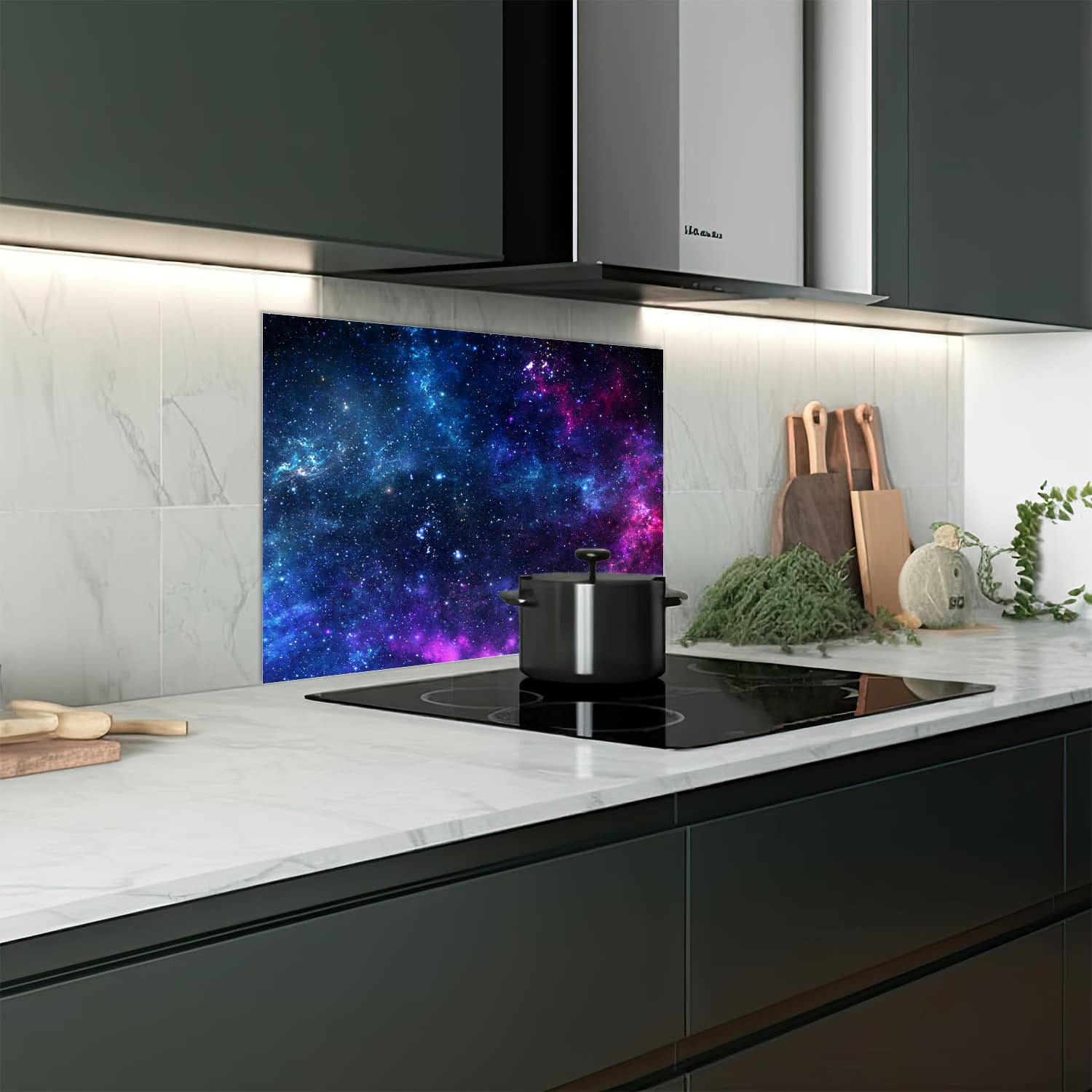 Eigen afmeting spatscherm-op-maat Keuken - Hittebestendig gehard glas - Dieptes van de Ruimte