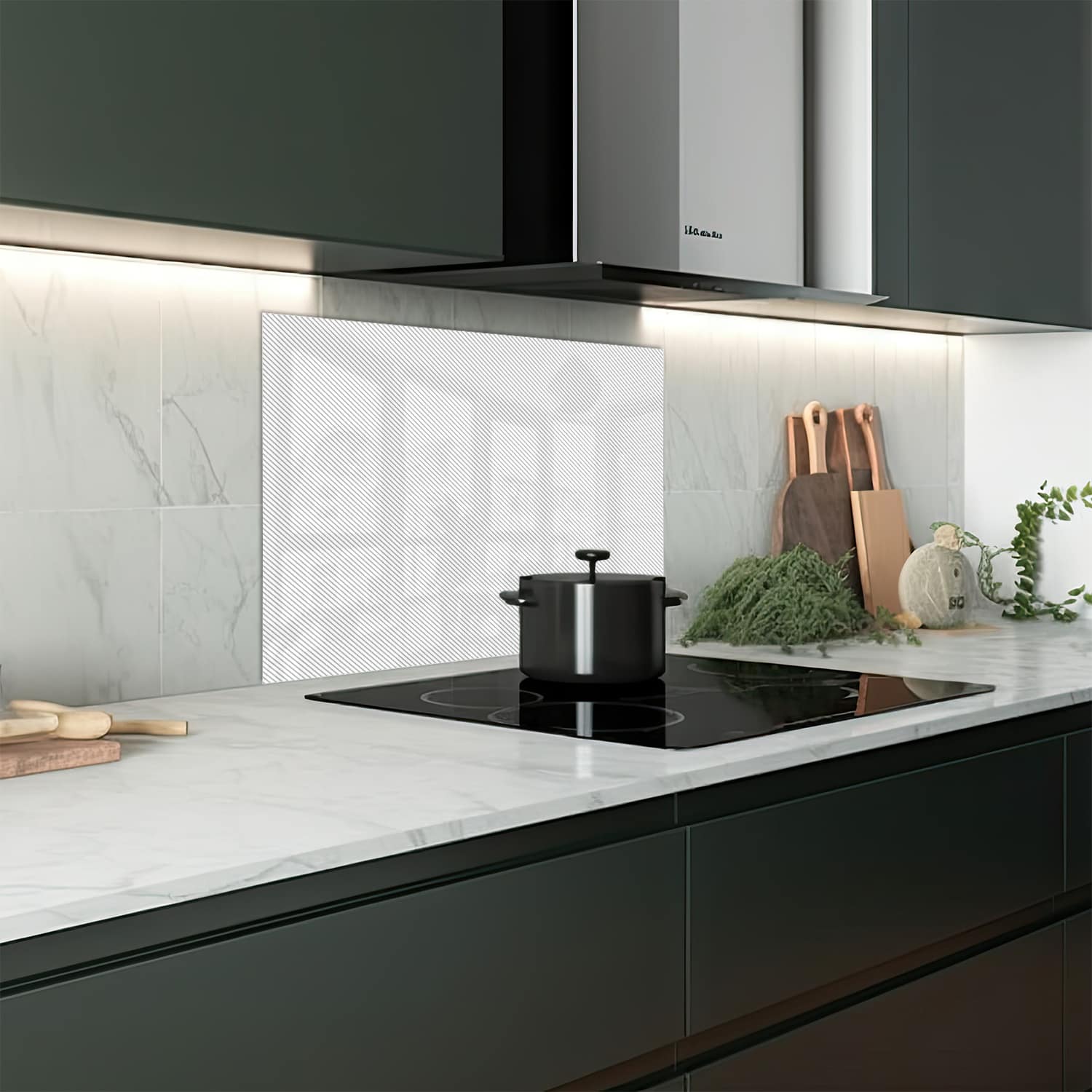 Eigen afmeting spatscherm-op-maat Keuken - Hittebestendig gehard glas - Abstracte Lijnen Textuur