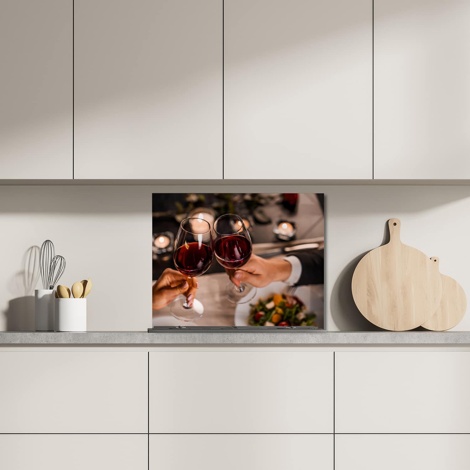 Eigen afmeting spatscherm-op-maat Keuken - Hittebestendig gehard glas - Proosten