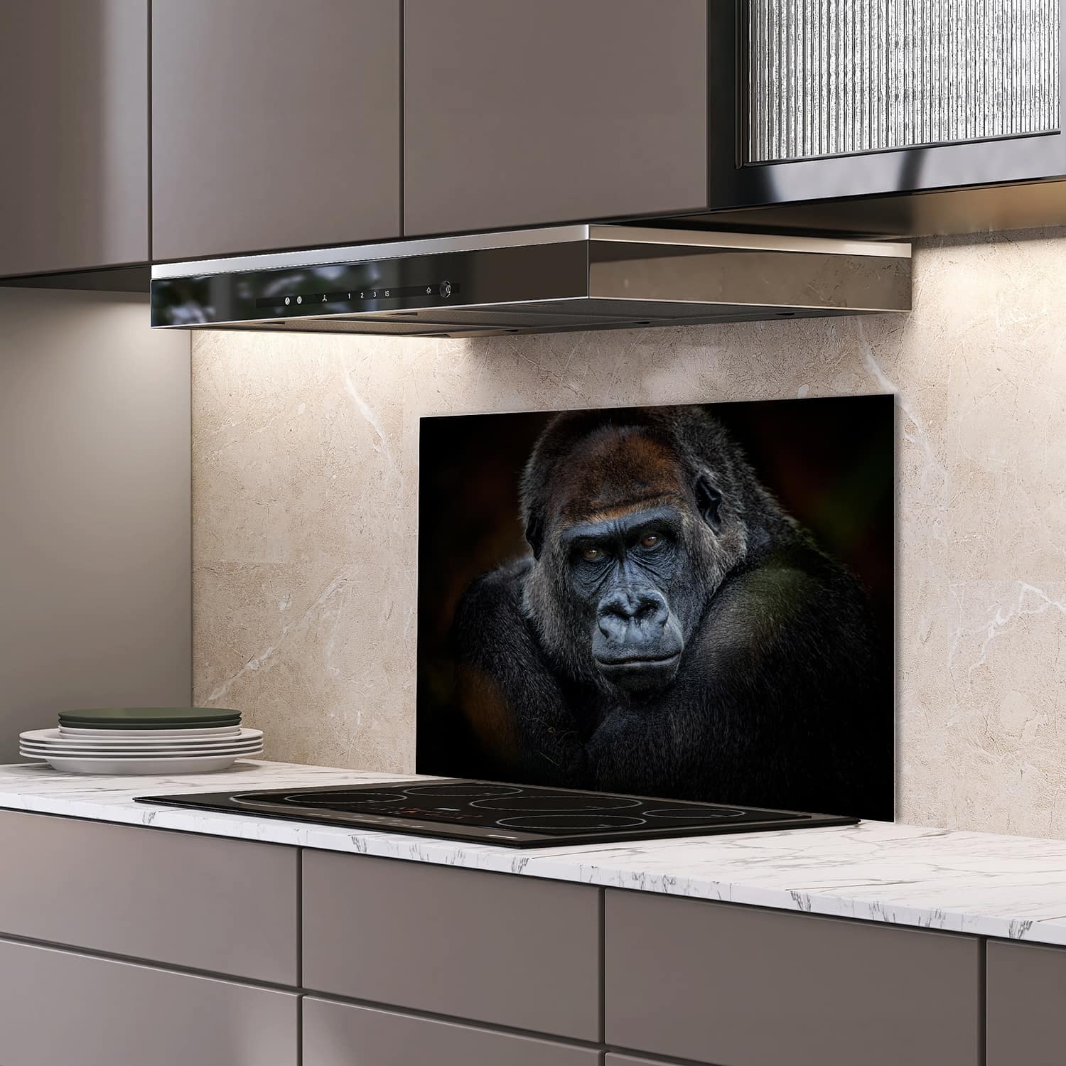 Eigen afmeting spatscherm-op-maat Keuken - Hittebestendig gehard glas - Gorilla
