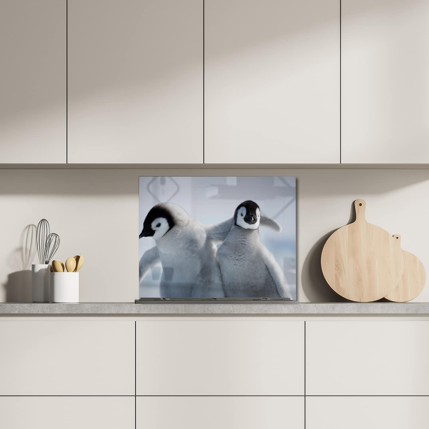 Eigen afmeting spatscherm-op-maat Keuken - Hittebestendig gehard glas - Keizerspingun Kuikens