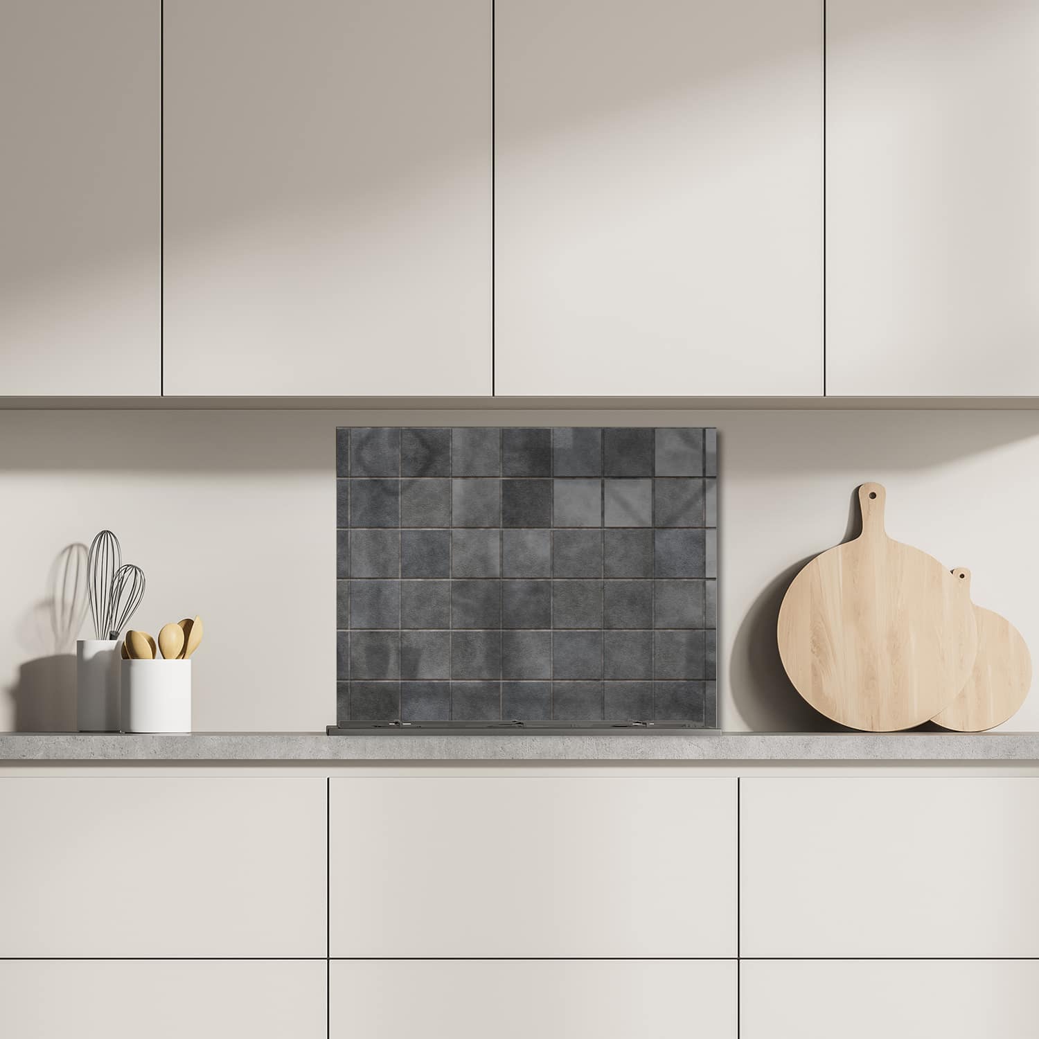 Eigen afmeting spatscherm-op-maat Keuken - Hittebestendig gehard glas - Keramische Tegels