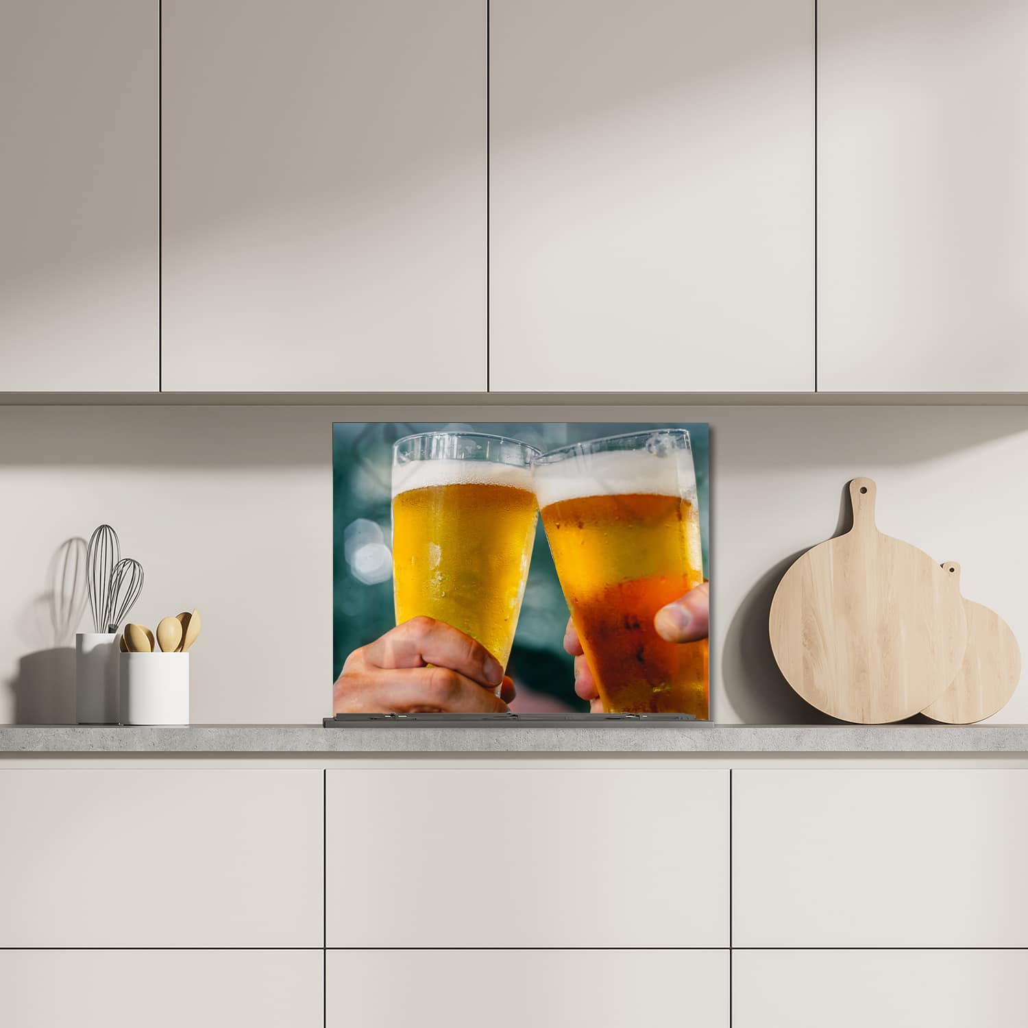 Eigen afmeting spatscherm-op-maat Keuken - Hittebestendig gehard glas - Klinkende Glazen