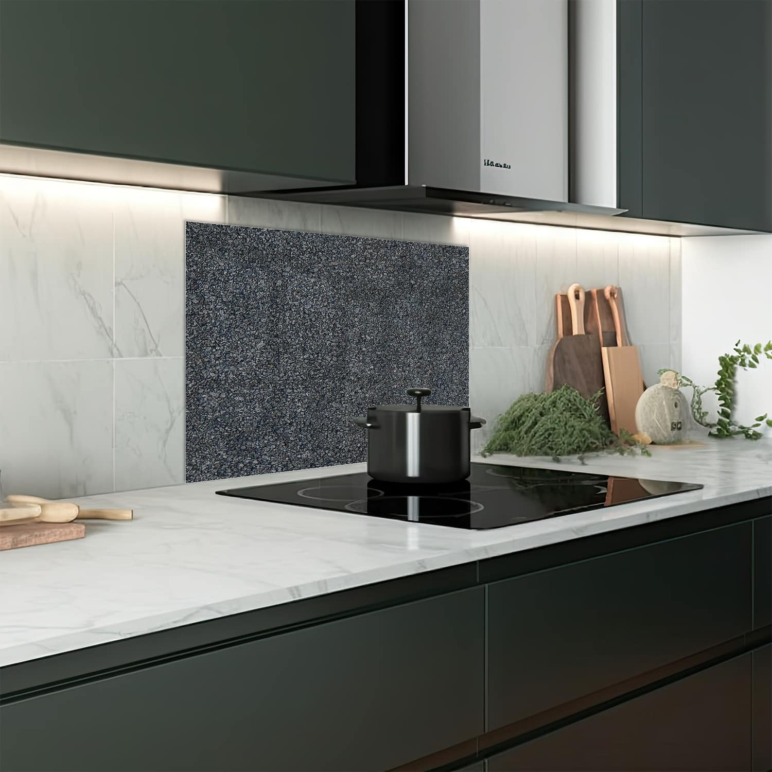 Eigen afmeting spatscherm-op-maat Keuken - Hittebestendig gehard glas - Fijne Kasseien