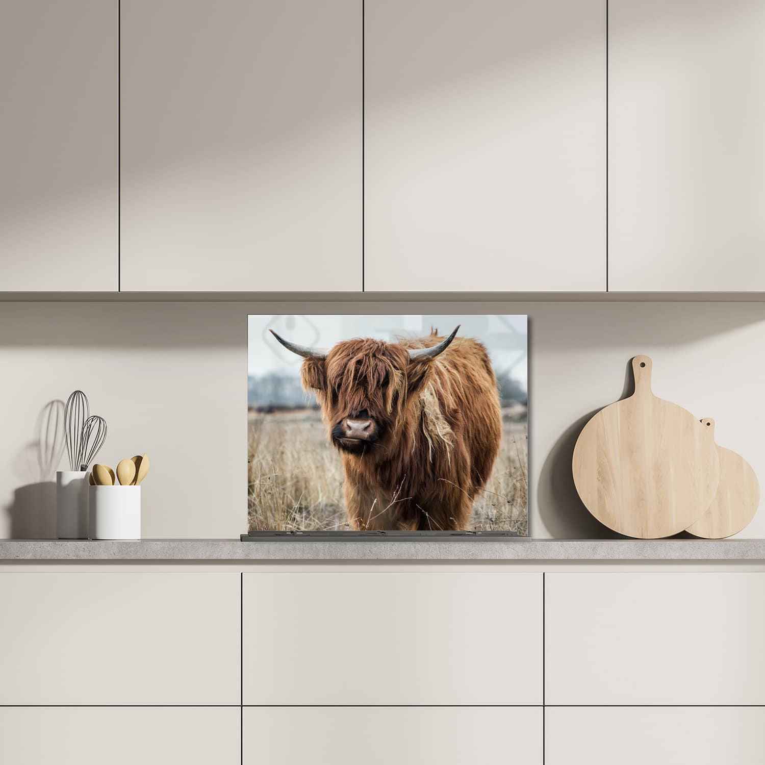 Eigen afmeting spatscherm-op-maat Keuken - Hittebestendig gehard glas - Wilde Hooglander
