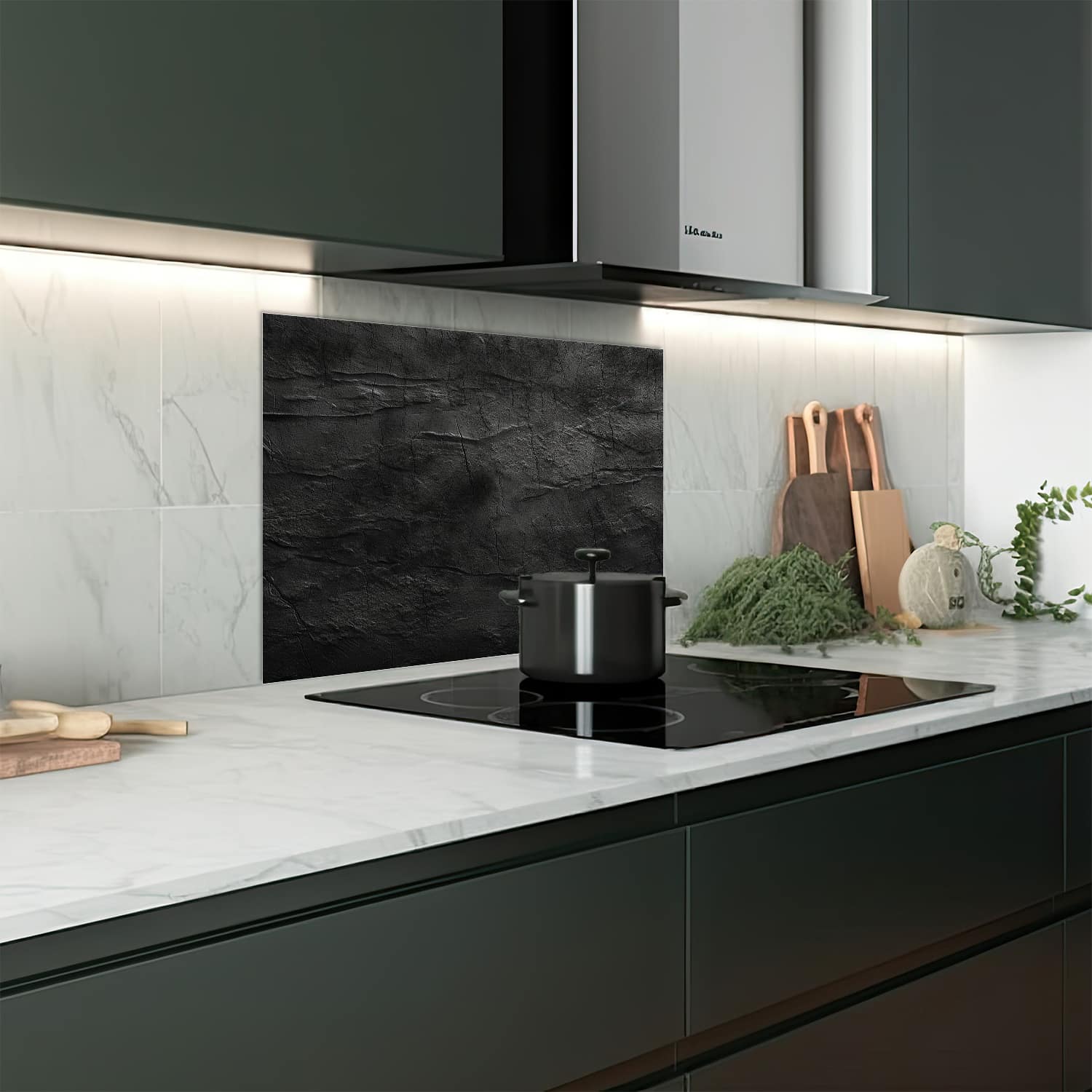 Eigen afmeting spatscherm-op-maat Keuken - Hittebestendig gehard glas - Gebroken Muur