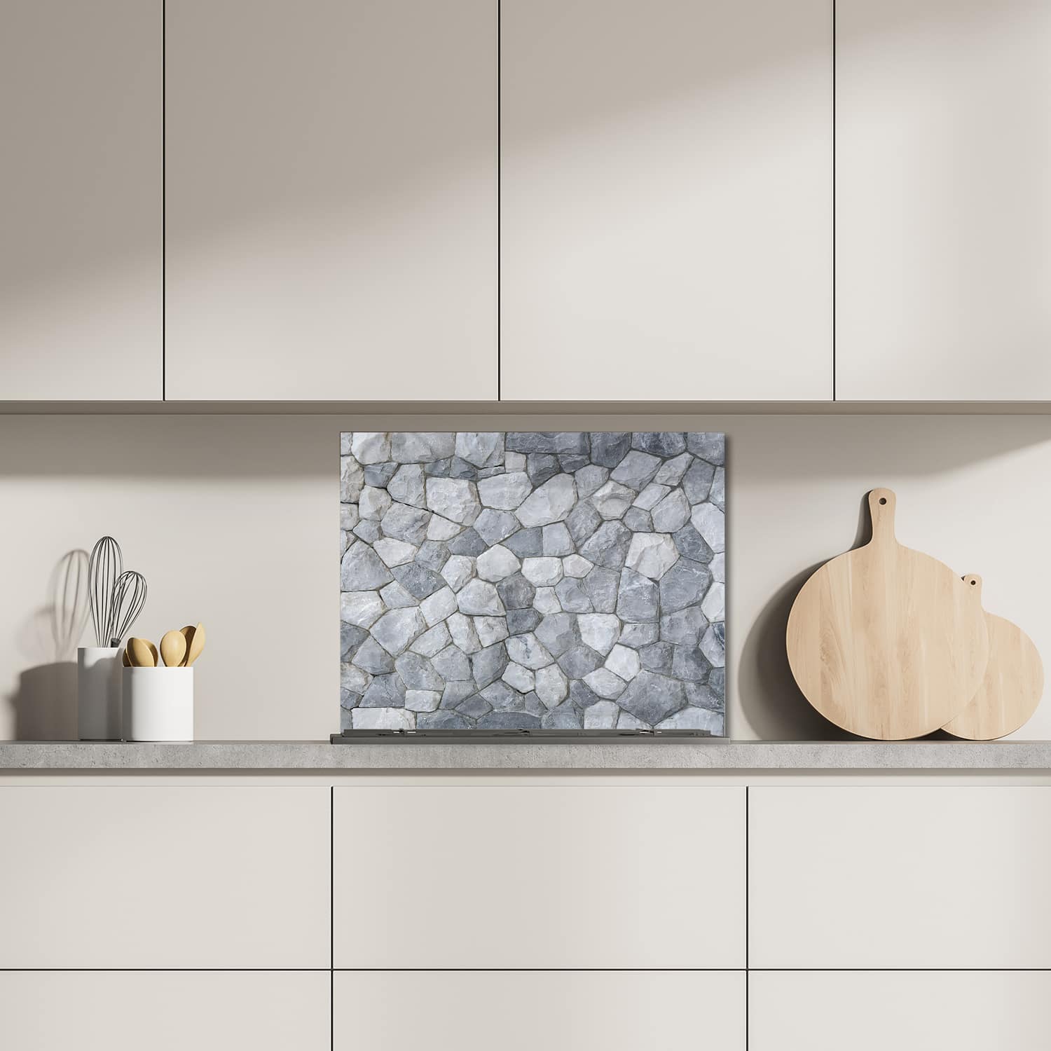 Eigen afmeting spatscherm-op-maat Keuken - Hittebestendig gehard glas - Decoratieve Leistenen Muur