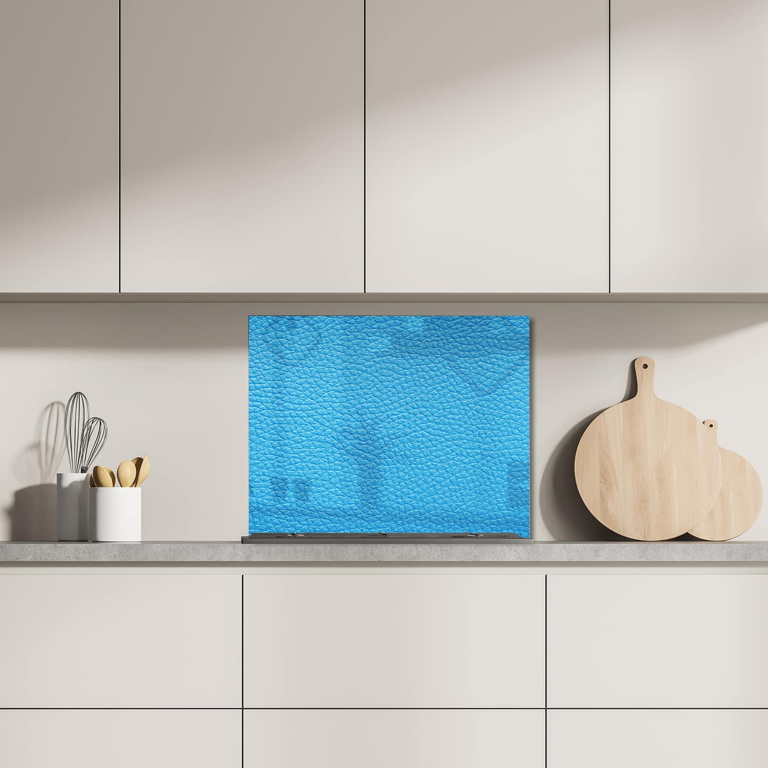 Eigen afmeting spatscherm-op-maat Keuken - Hittebestendig gehard glas - Lichtblauw Meer