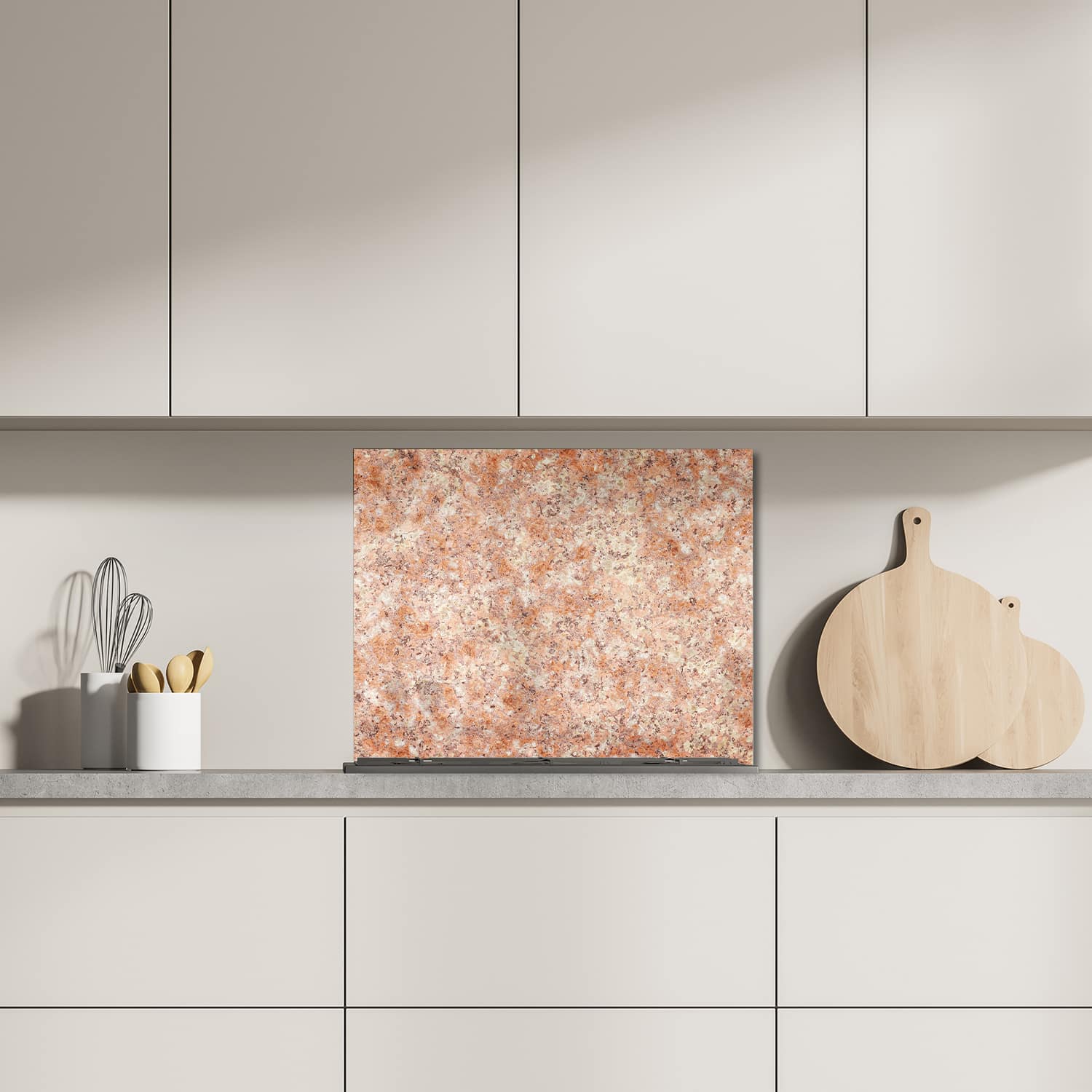Eigen afmeting spatscherm-op-maat Keuken - Hittebestendig gehard glas - Geel Graniet