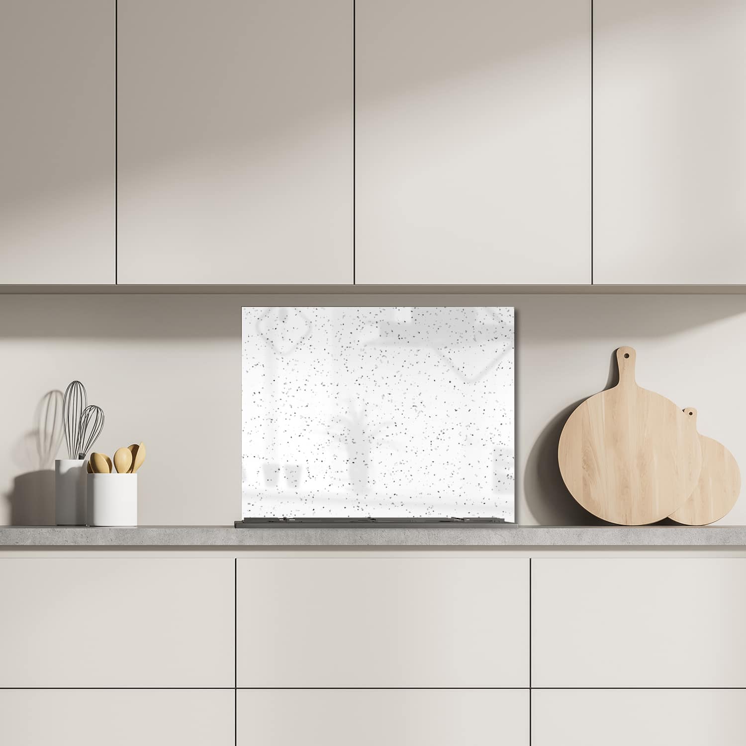 Eigen afmeting spatscherm-op-maat Keuken - Hittebestendig gehard glas - Sempre Terrazzo