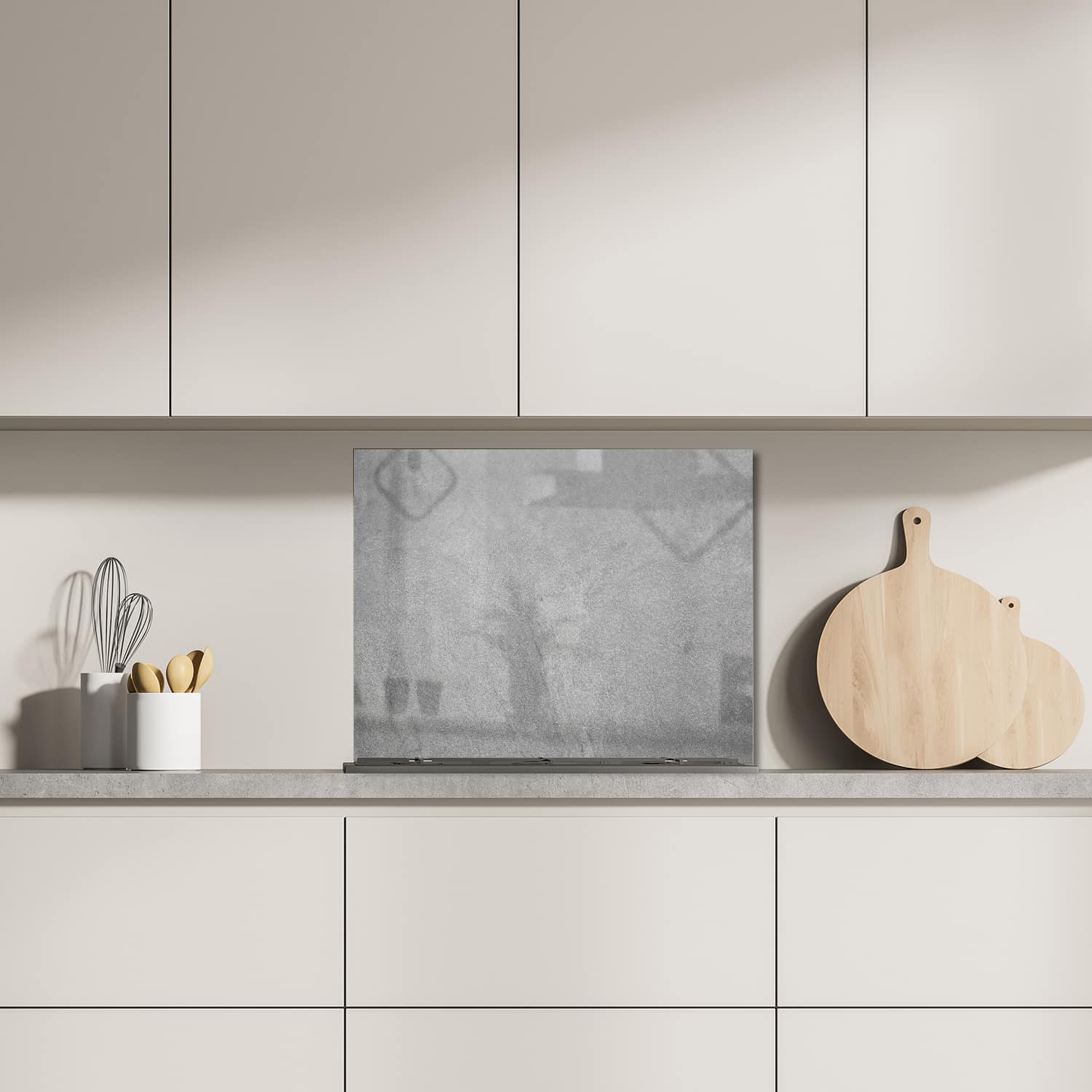 Eigen afmeting spatscherm-op-maat Keuken - Hittebestendig gehard glas - Grijze Betonnen Muur