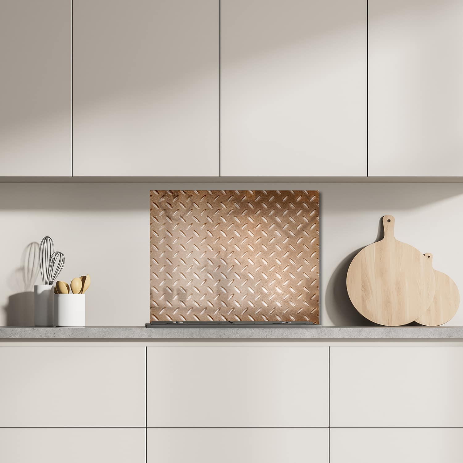 Eigen afmeting spatscherm-op-maat Keuken - Hittebestendig gehard glas - Roestige Traanplaat