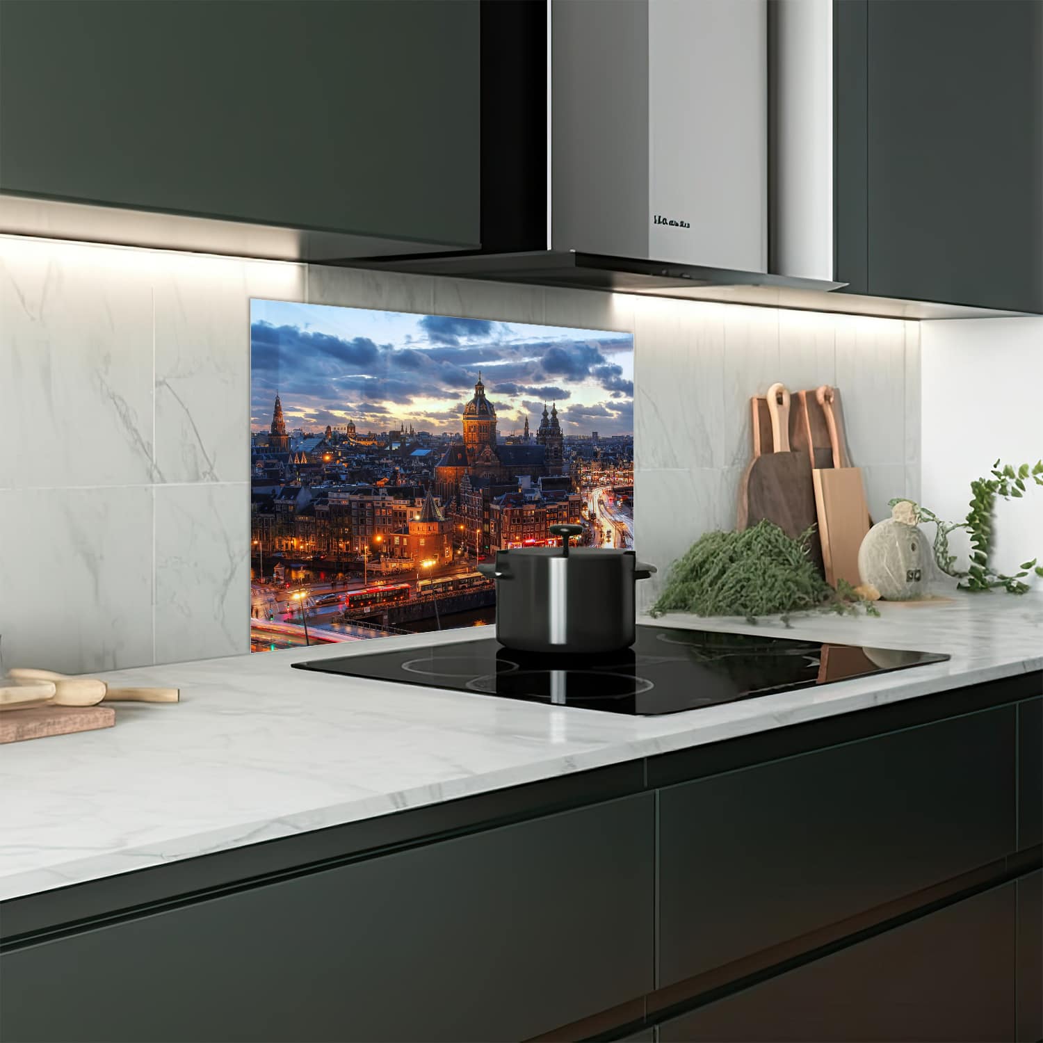 Eigen afmeting spatscherm-op-maat Keuken - Hittebestendig gehard glas - Rothenburg ob der Tauber