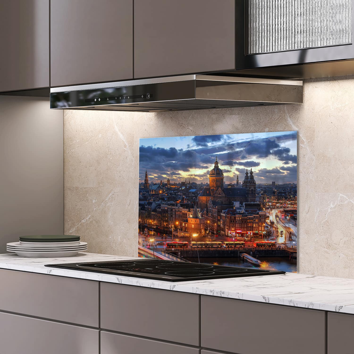 Eigen afmeting spatscherm-op-maat Keuken - Hittebestendig gehard glas - Rothenburg ob der Tauber