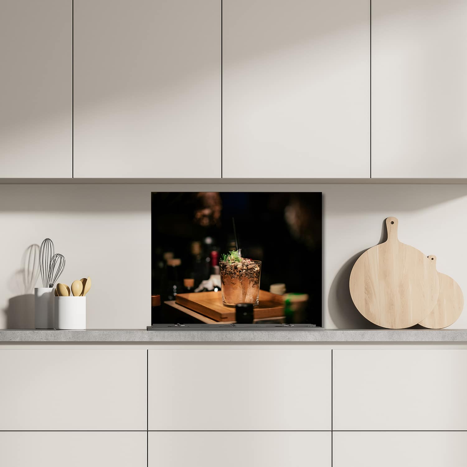 Eigen afmeting spatscherm-op-maat Keuken - Hittebestendig gehard glas - Exotische Drank