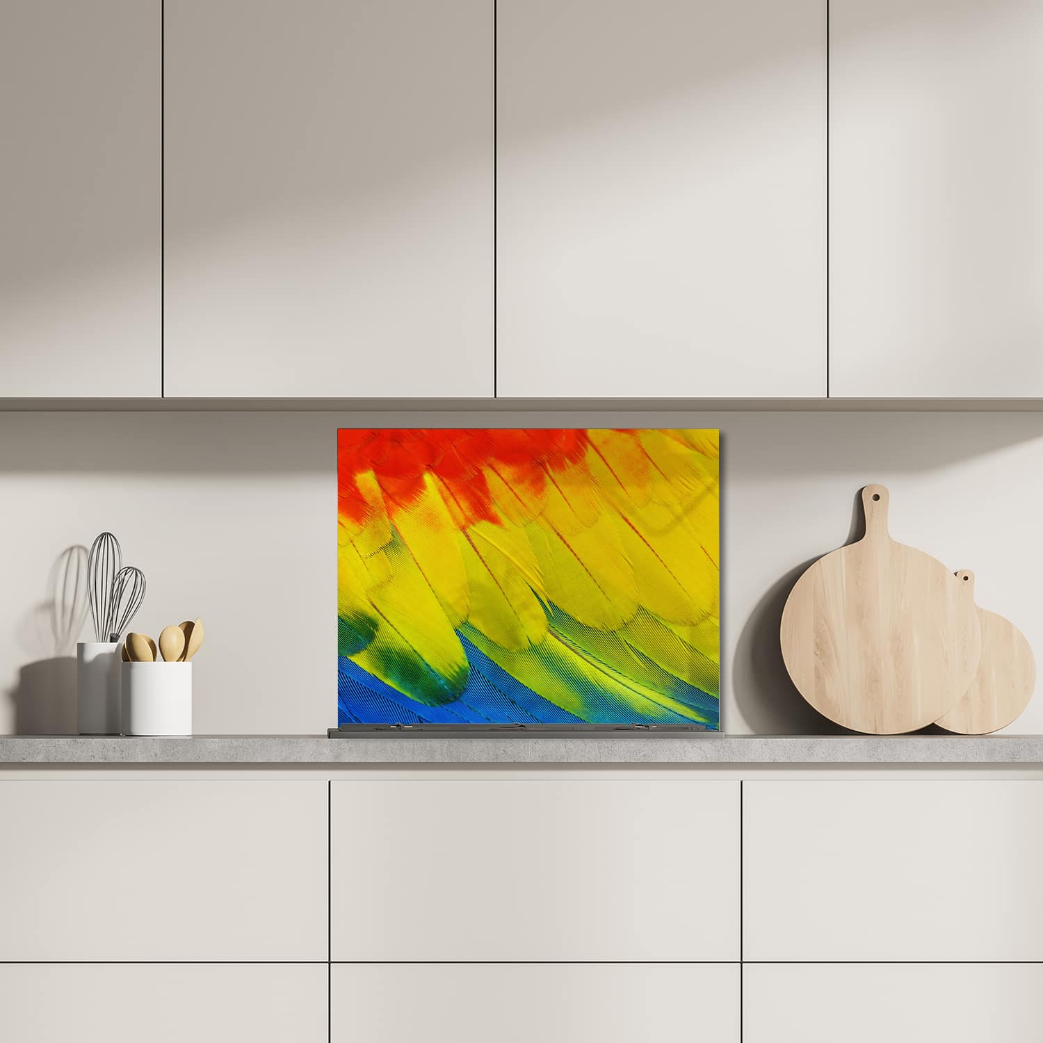 Eigen afmeting spatscherm-op-maat Keuken - Hittebestendig gehard glas - Vleugels van Kleur
