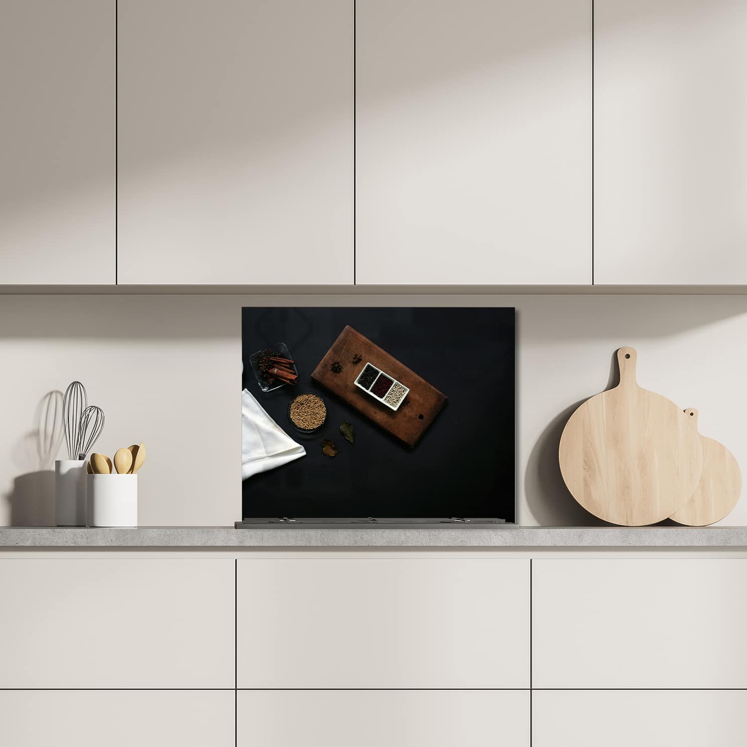 Eigen afmeting spatscherm-op-maat Keuken - Hittebestendig gehard glas - Smaakvolle Compositie