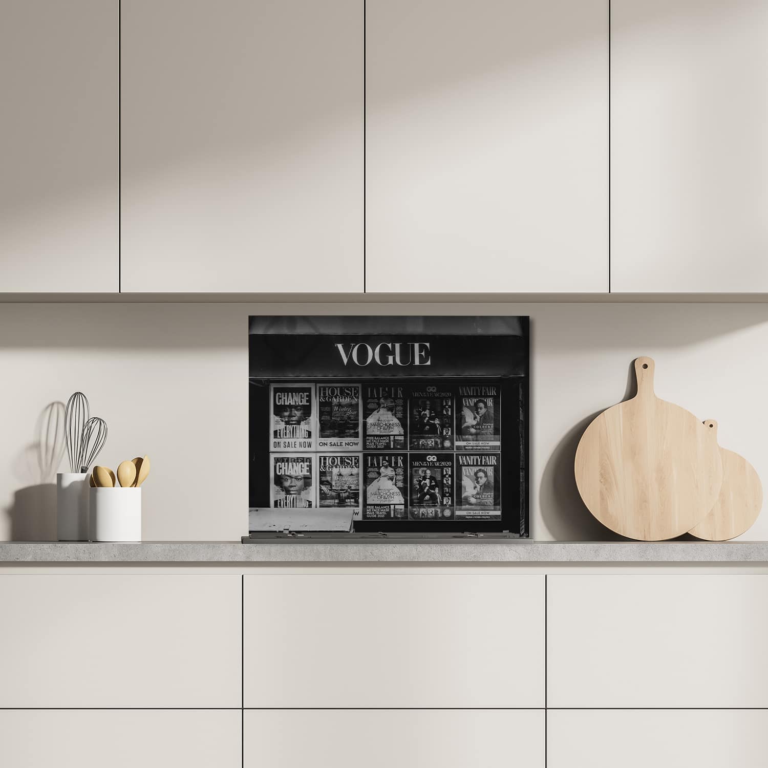 Eigen afmeting spatscherm-op-maat Keuken - Hittebestendig gehard glas - Vogue