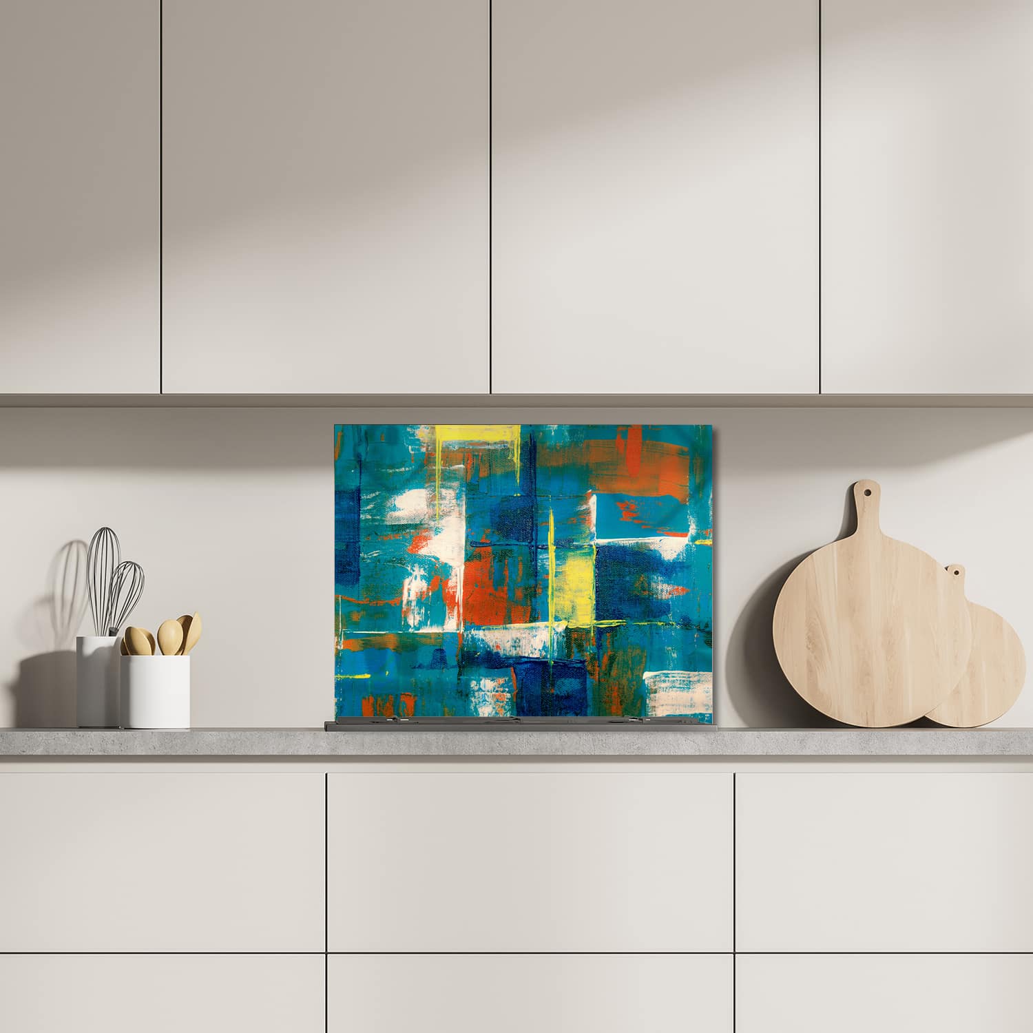 Eigen afmeting spatscherm-op-maat Keuken - Hittebestendig gehard glas - Abstract Canvas