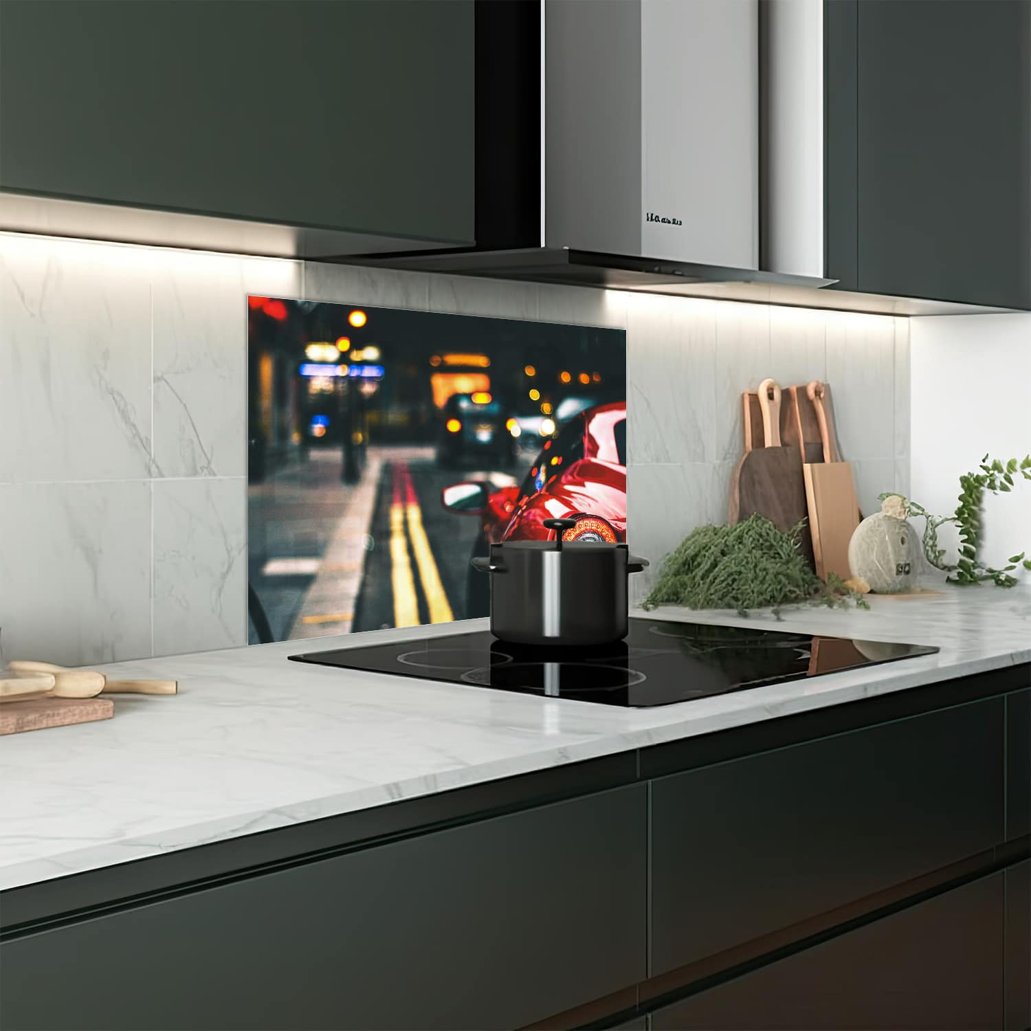 Eigen afmeting spatscherm-op-maat Keuken - Hittebestendig gehard glas - Ferrari 458 Spider