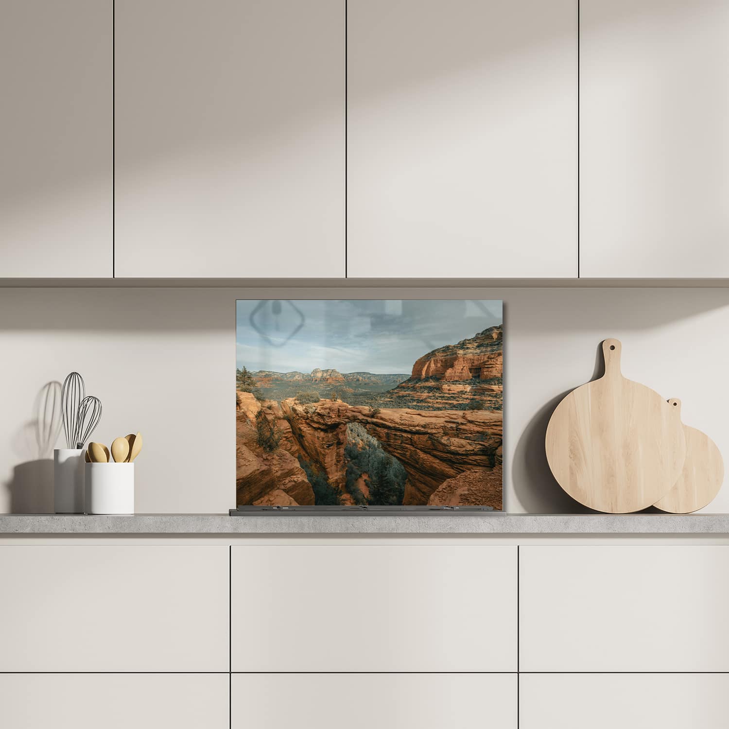 Eigen afmeting spatscherm-op-maat Keuken - Hittebestendig gehard glas - Rotsen in de Canyons