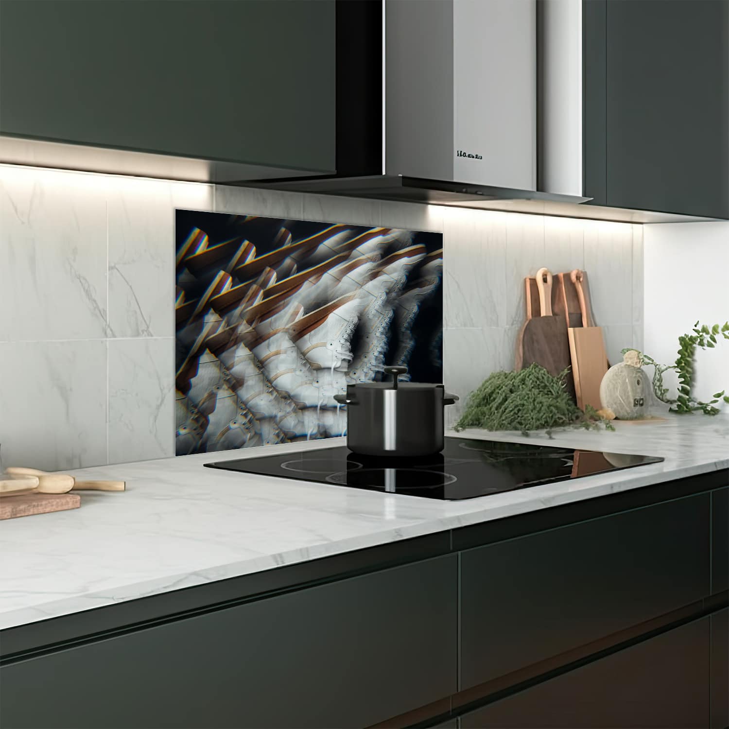 Eigen afmeting spatscherm-op-maat Keuken - Hittebestendig gehard glas - Saint Laurent