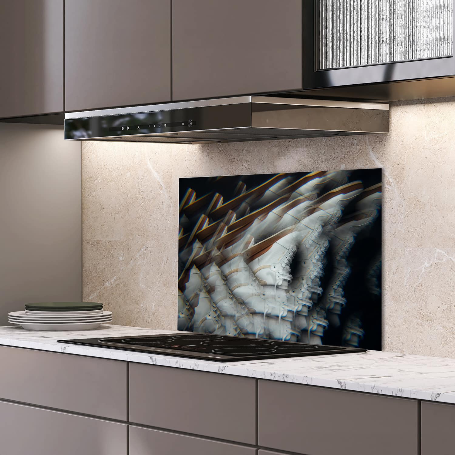 Eigen afmeting spatscherm-op-maat Keuken - Hittebestendig gehard glas - Saint Laurent