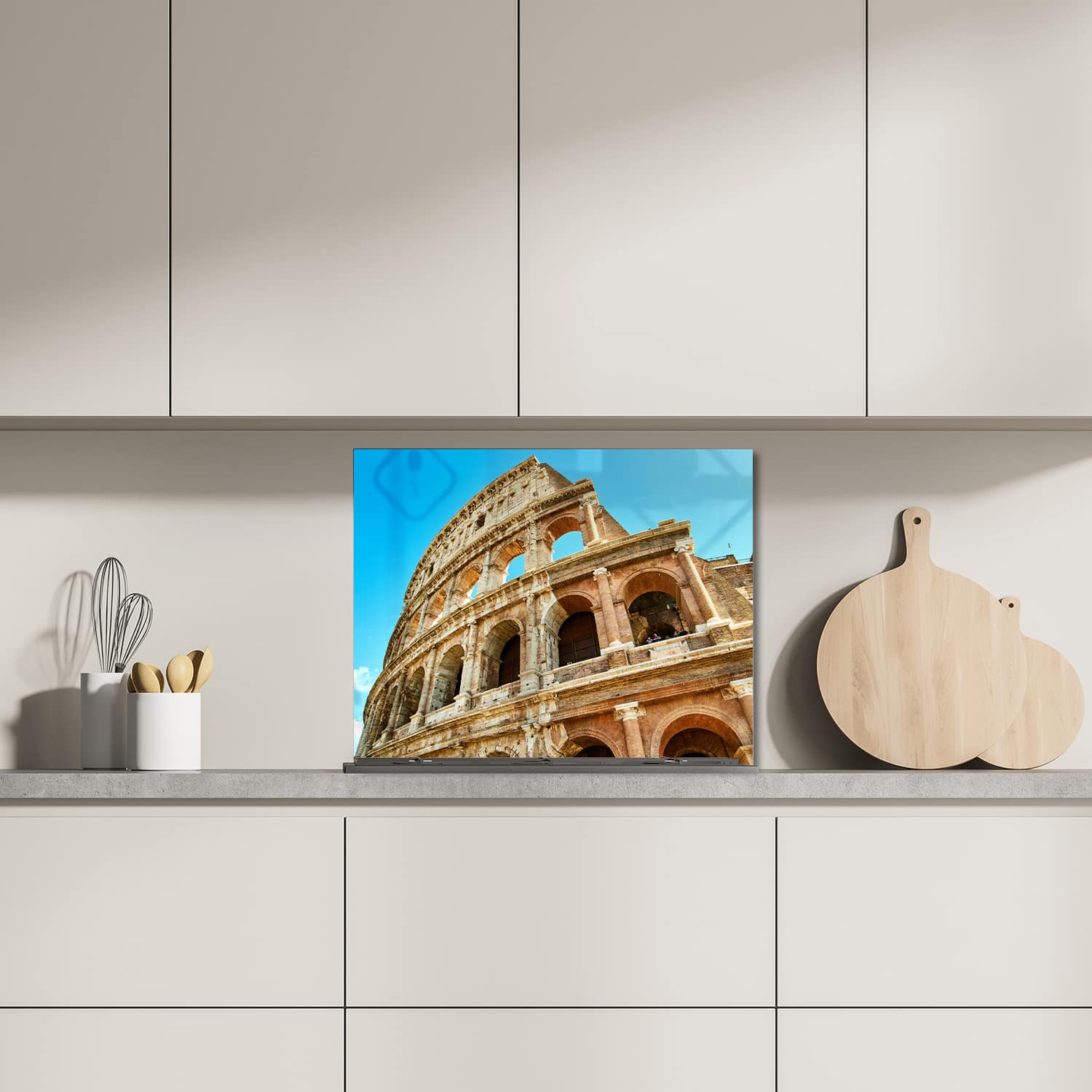Eigen afmeting spatscherm-op-maat Keuken - Hittebestendig gehard glas - Colosseum