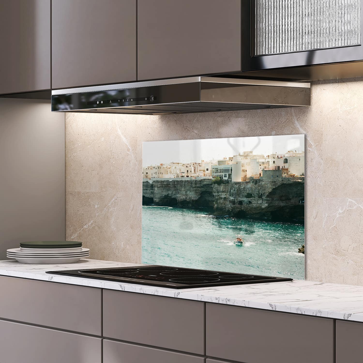 Eigen afmeting spatscherm-op-maat Keuken - Hittebestendig gehard glas - Puglia in ItaliÃÆ Æ Â«