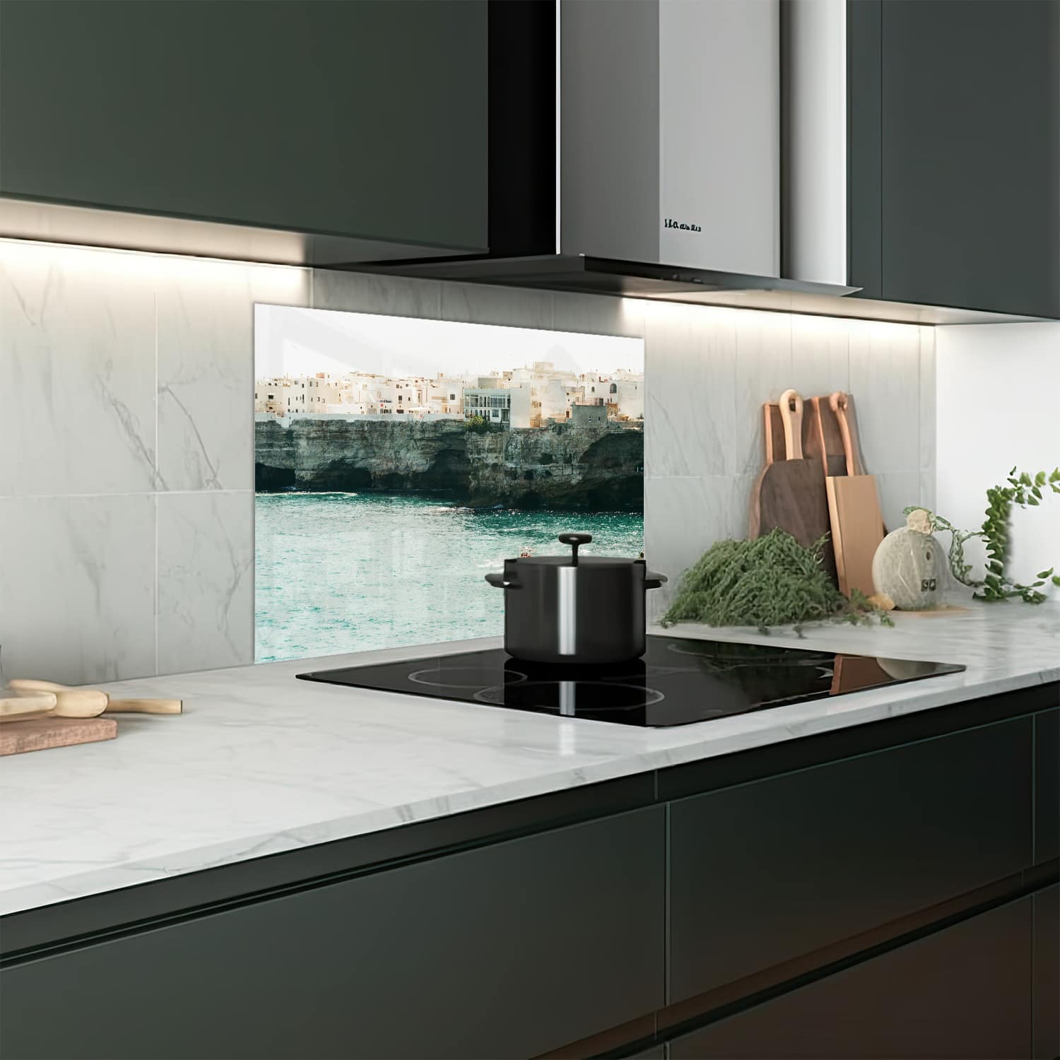Eigen afmeting spatscherm-op-maat Keuken - Hittebestendig gehard glas - Puglia in ItaliÃÆ Æ Â«