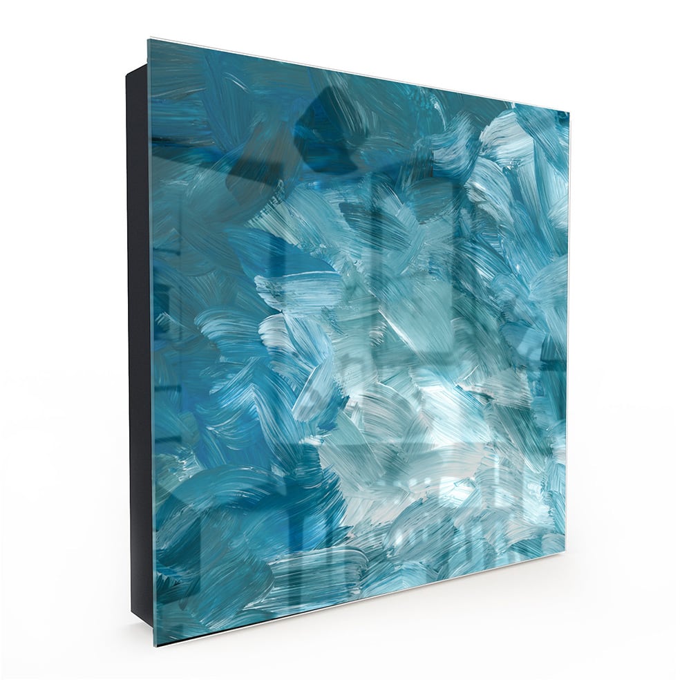 Sleutelkastje - Gehard Glas - Abstracte Blauwe Penseelstroken