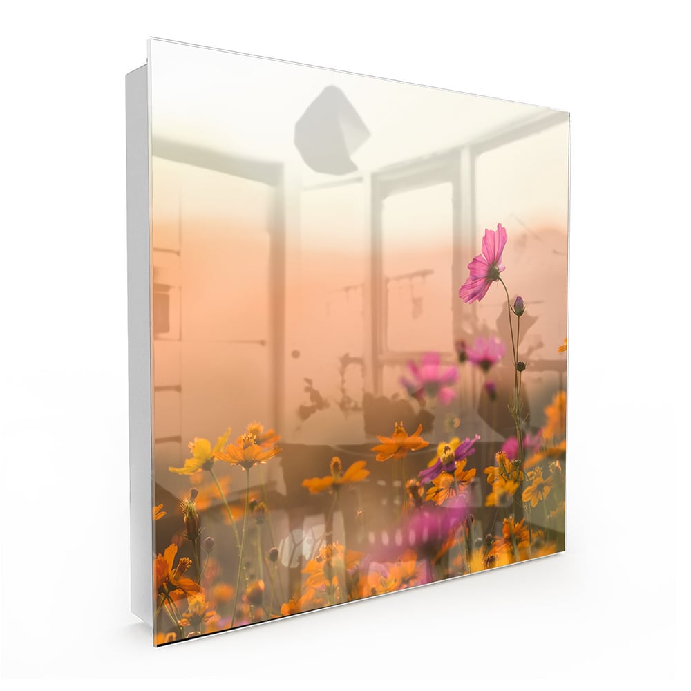 Sleutelkastje - Gehard Glas - Kleurrijke Bloemen bij Zonsondergang