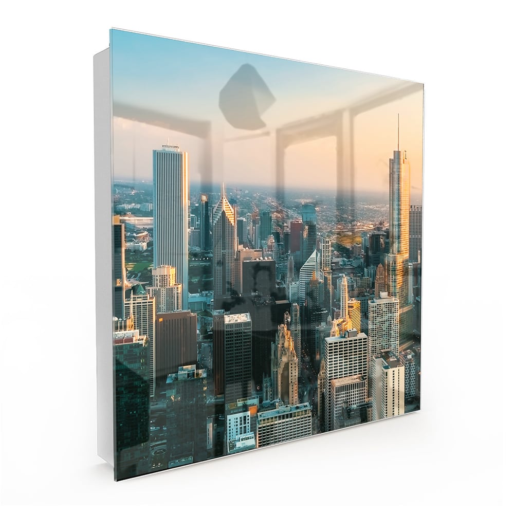 Sleutelkastje - Gehard Glas - Chicago Skyline bij Zonsondergang